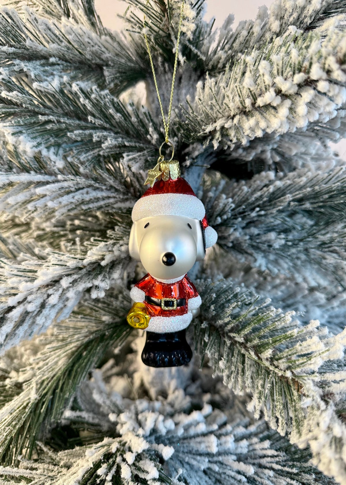 Christbaumanhänger 'Snoopy Weihnachtsmann'