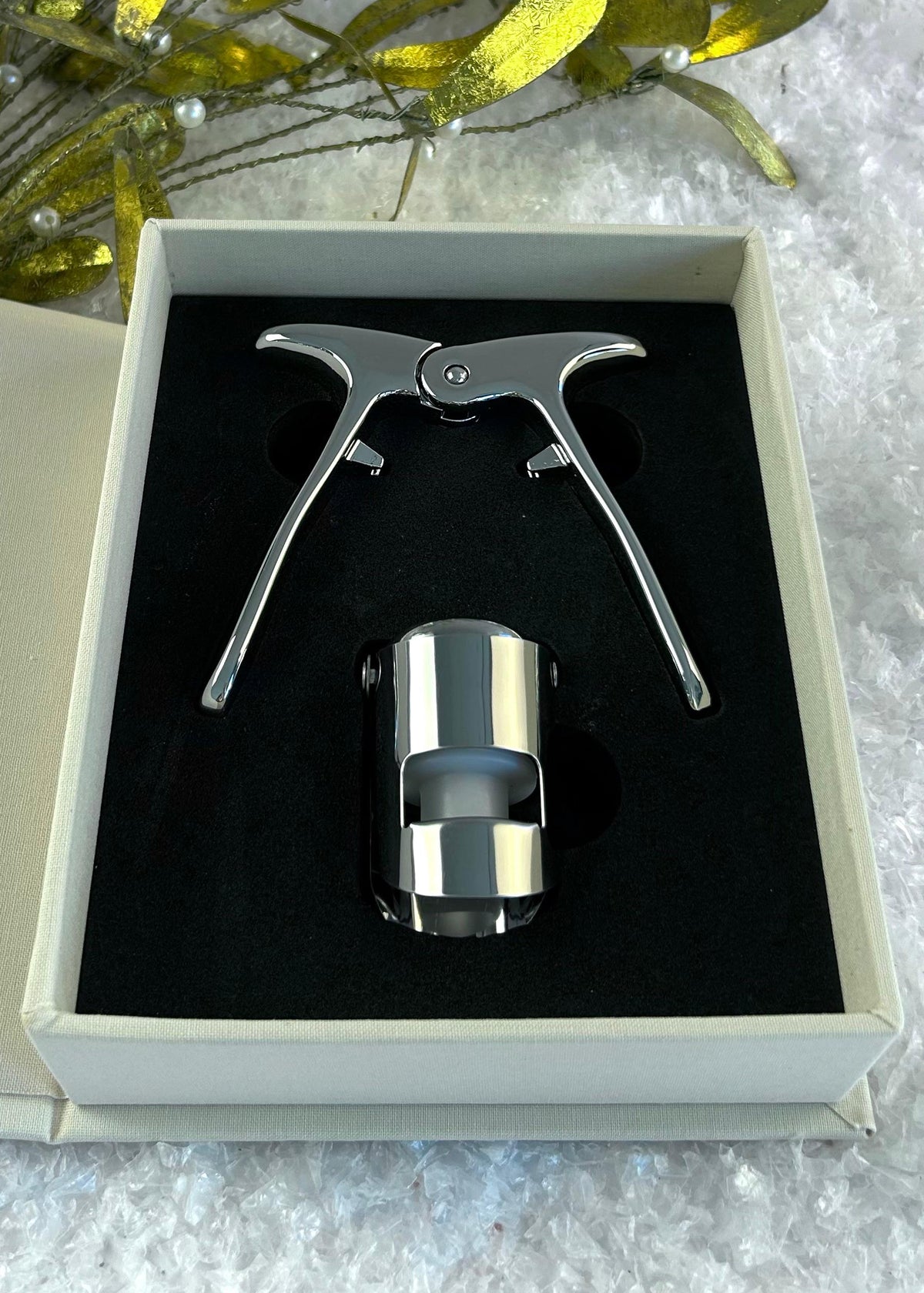 Champagner Edelstahl-Set in Luxusbox