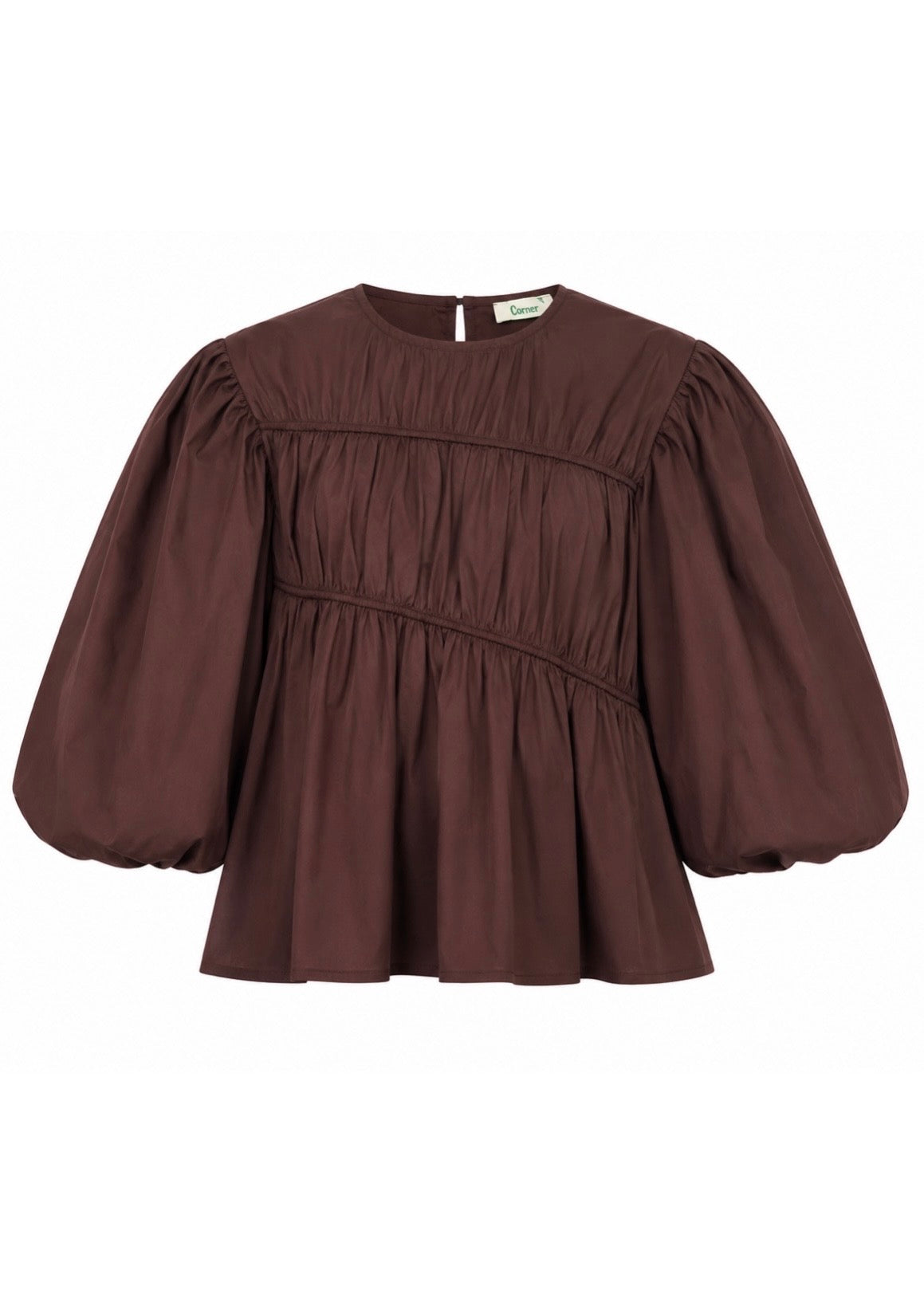 Bluse mit Ballonärmeln 'Braun'
