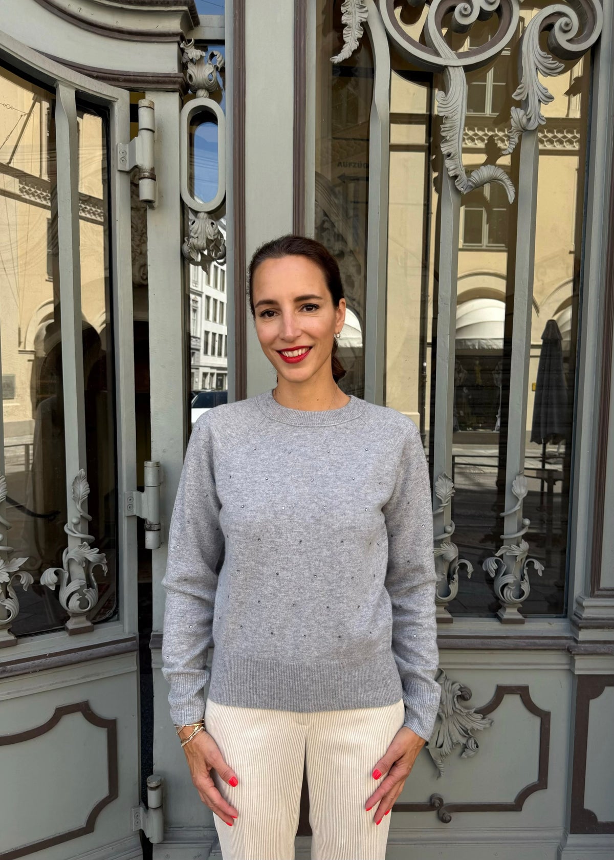 Strickpullover mit Strass Steinen