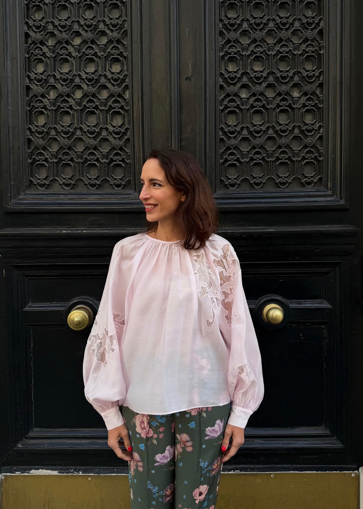 Bluse mit Spitze 'Rosa'