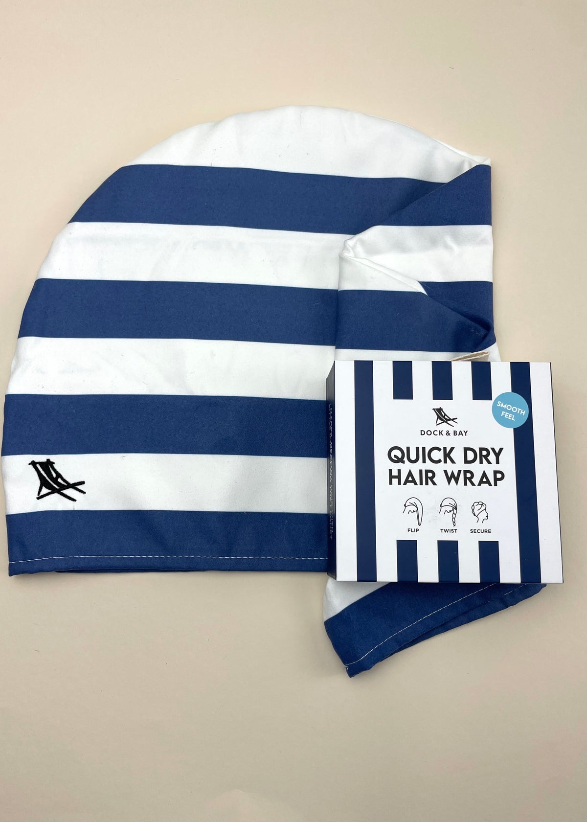 Haar Turban Stripes &#39;Navy&#39;
