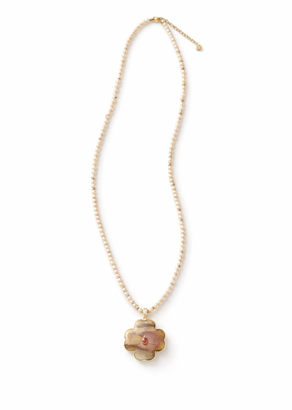 Kette 'Kleeblatt' Creme
