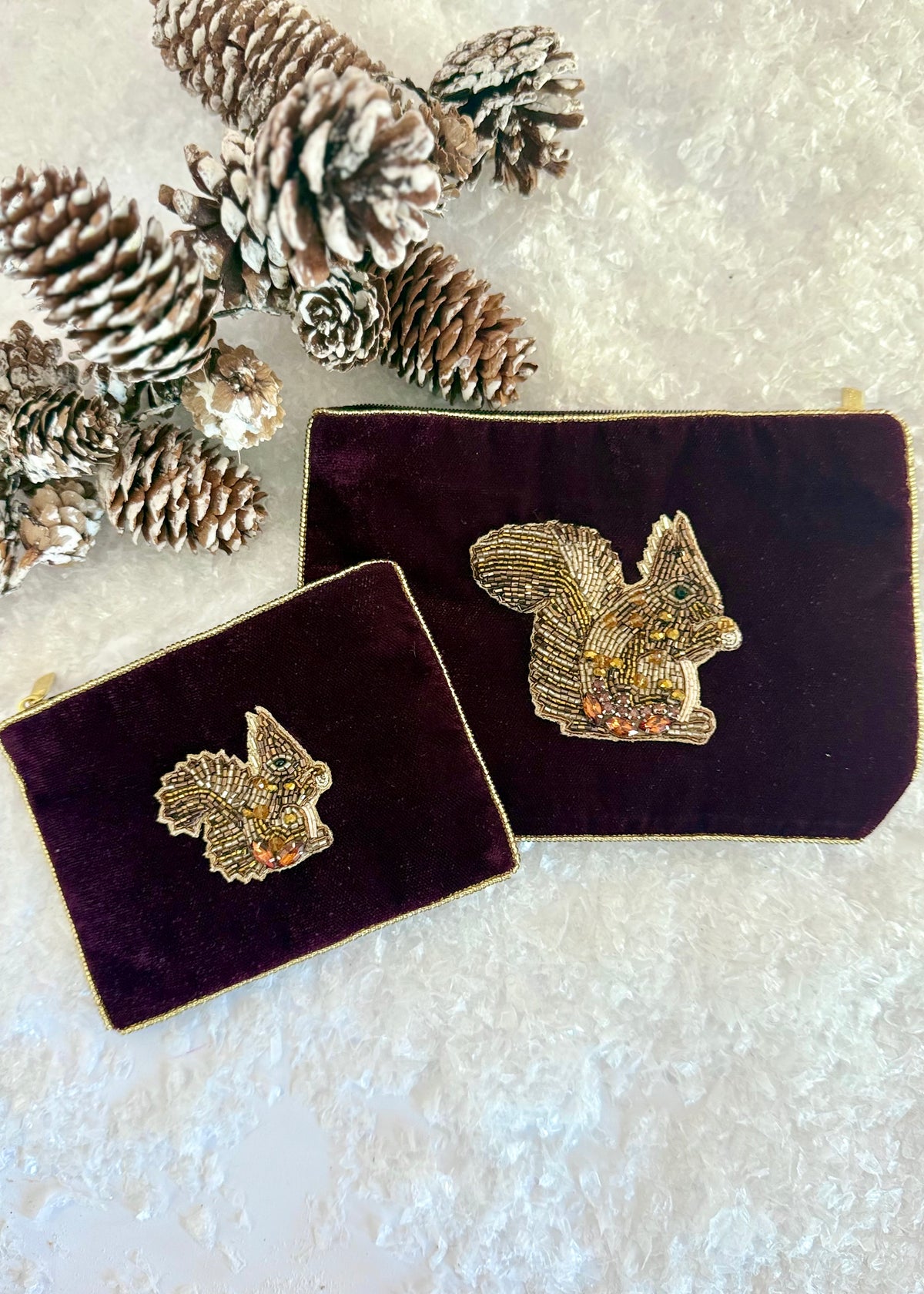 Kosmetiktasche Mini Samt Eichhörnchen