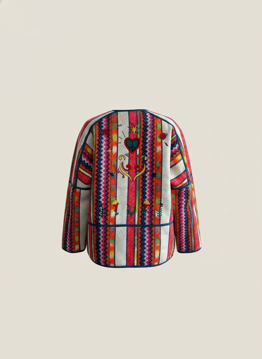 Kimono-Jacke mit Bestickung