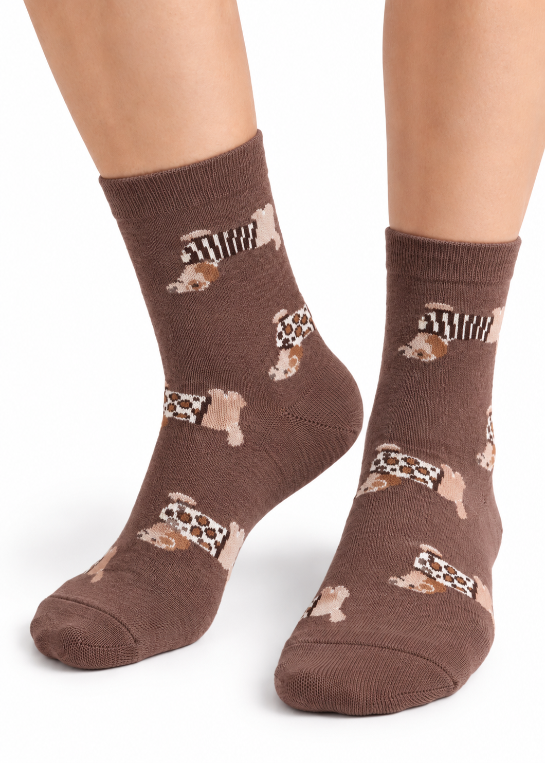 Socken 'Dackel' Braun
