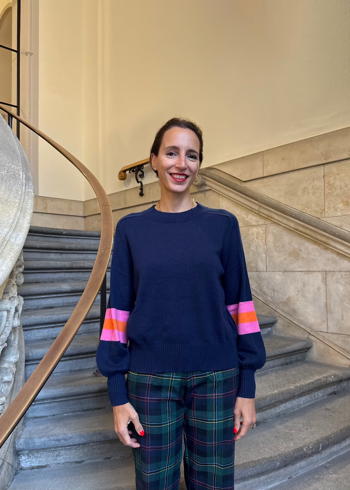 Pullover mit Ballonärmel &#39;Navy&#39;