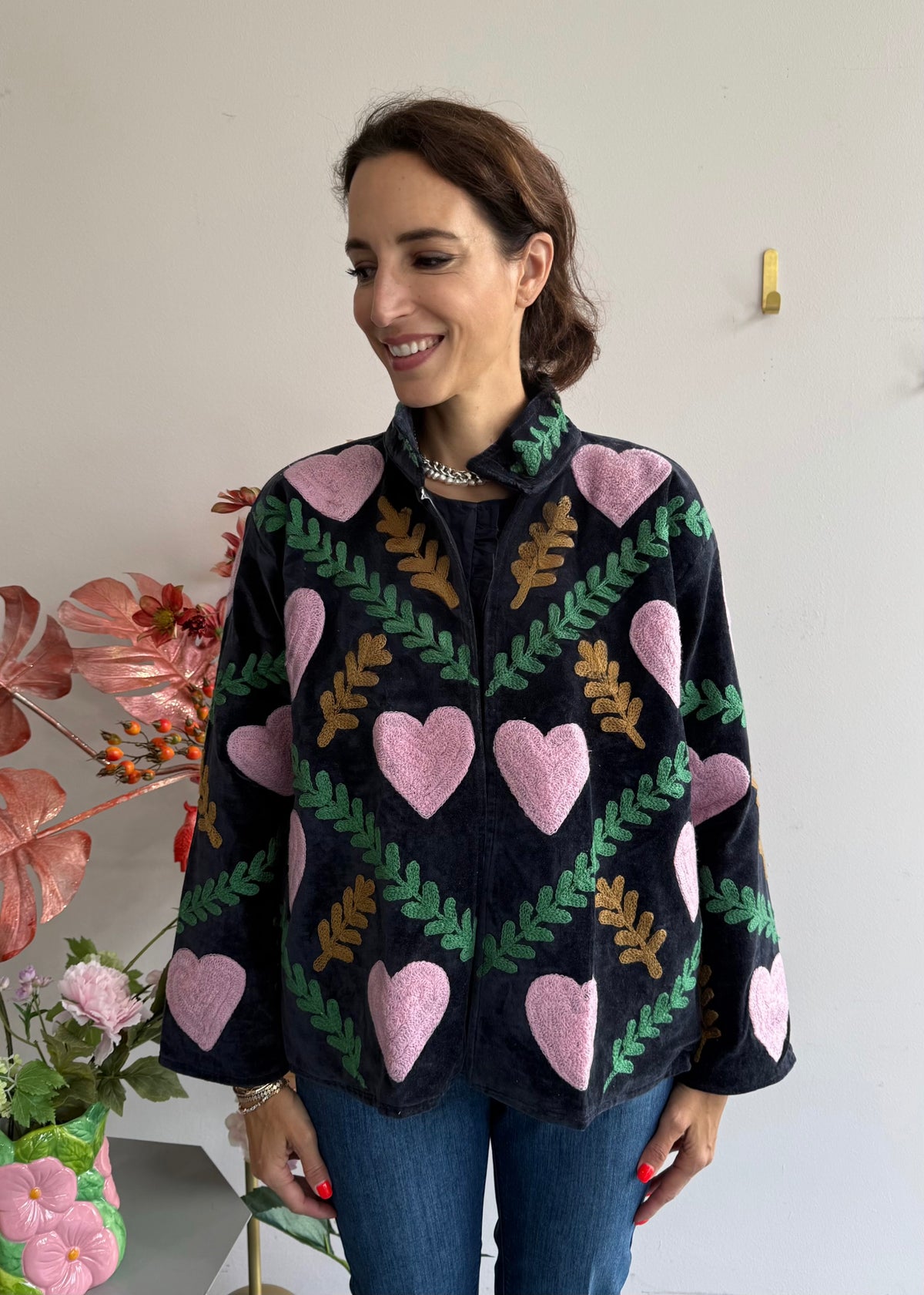 Bohojacke aus Samt &#39;Schwarz&#39;