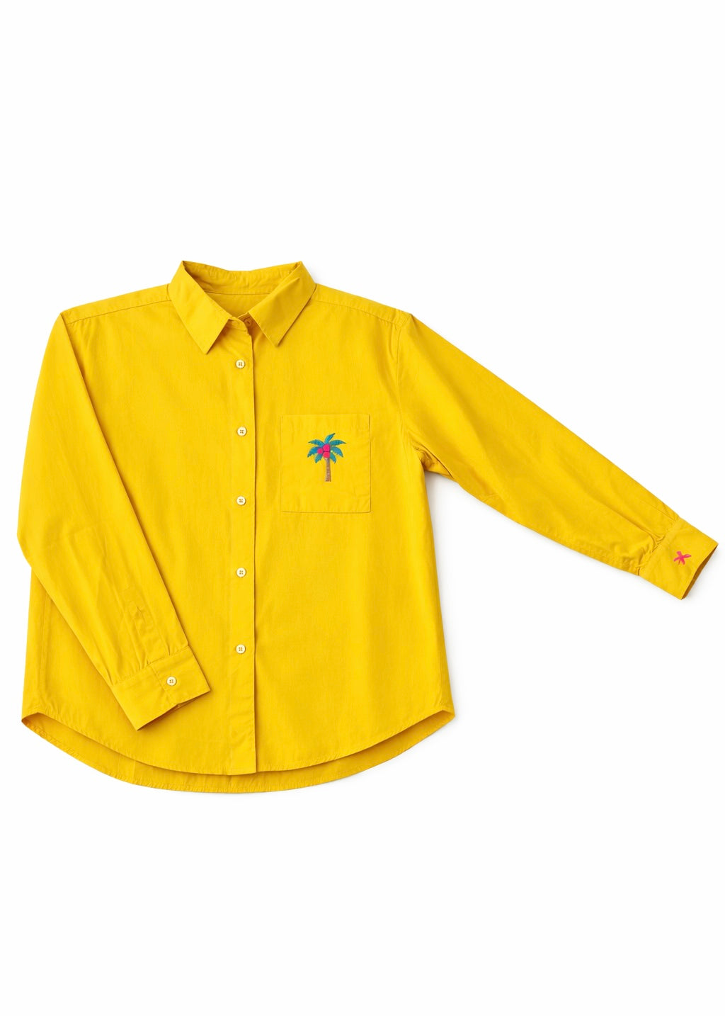 Bluse mit Stickerei 'Curry'