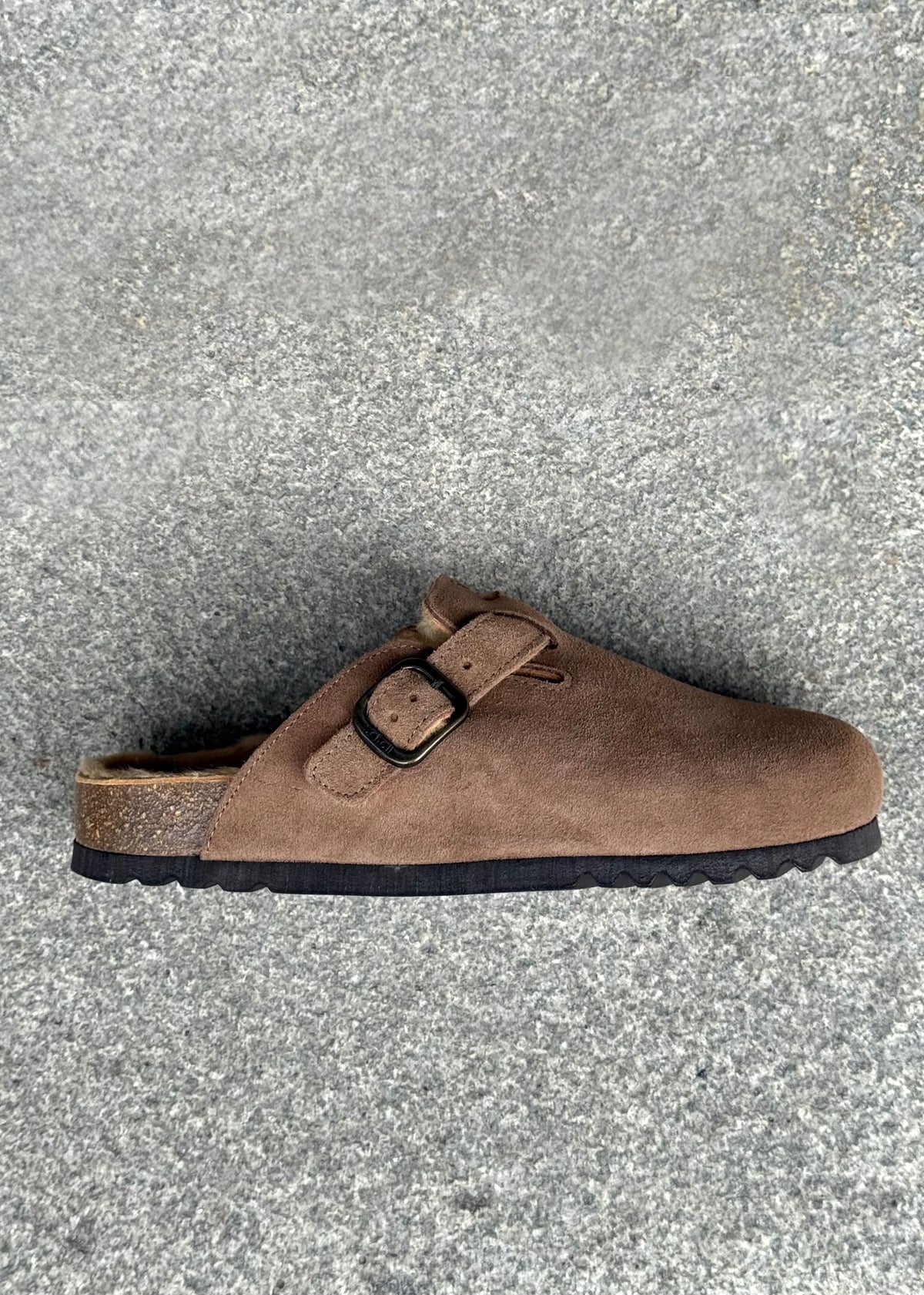 Clogs mit Lammfell &#39;Braun&#39;