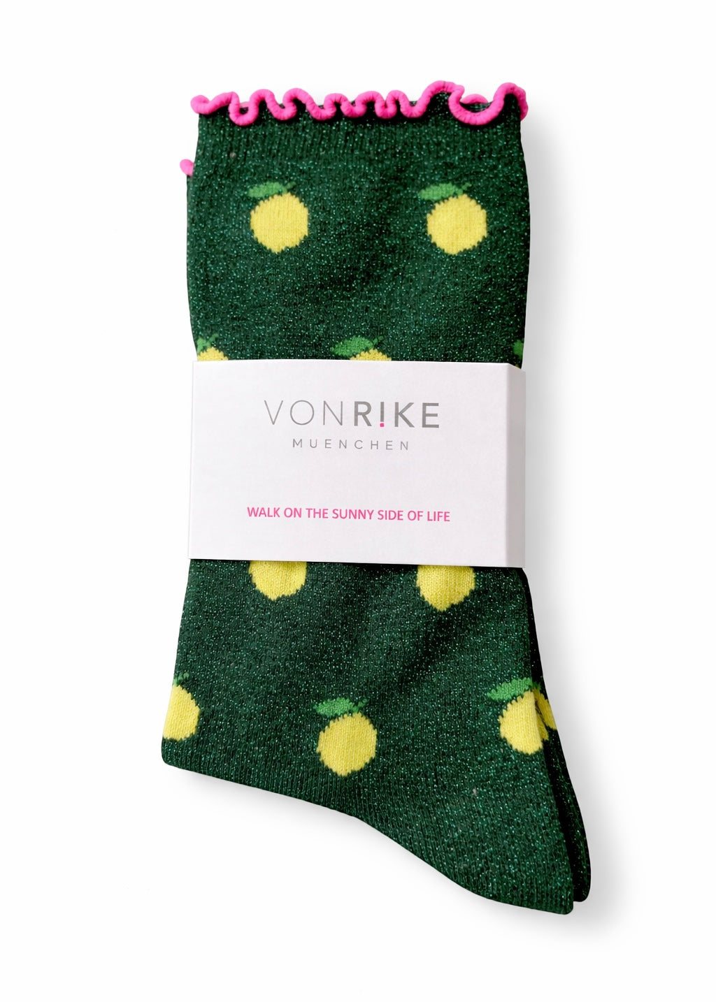 Socken mit Lurex 'Zitrone'