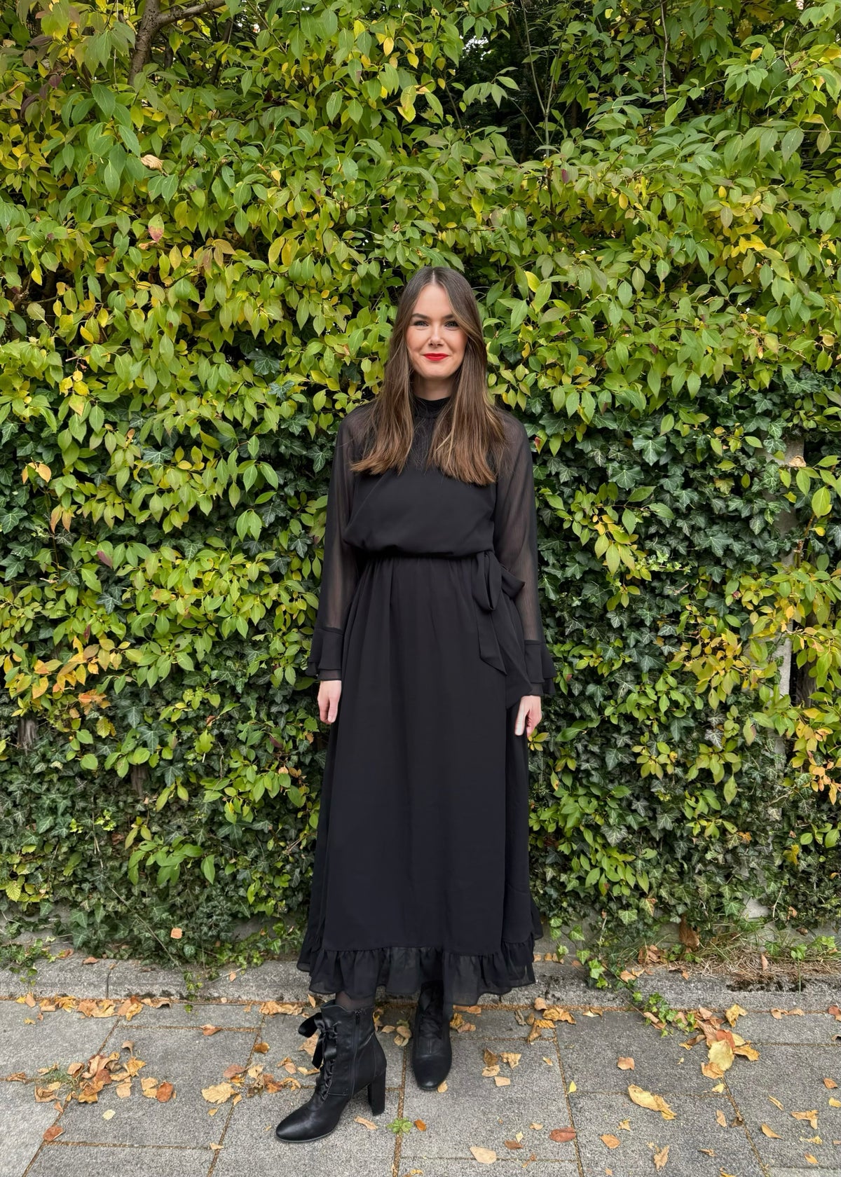 Maxi Stufenkleid Schwarz