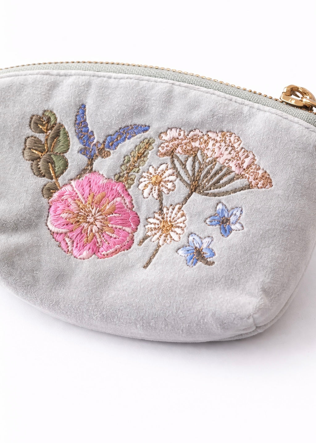 Kosmetik Clutch Mini Samt 'Blumen'