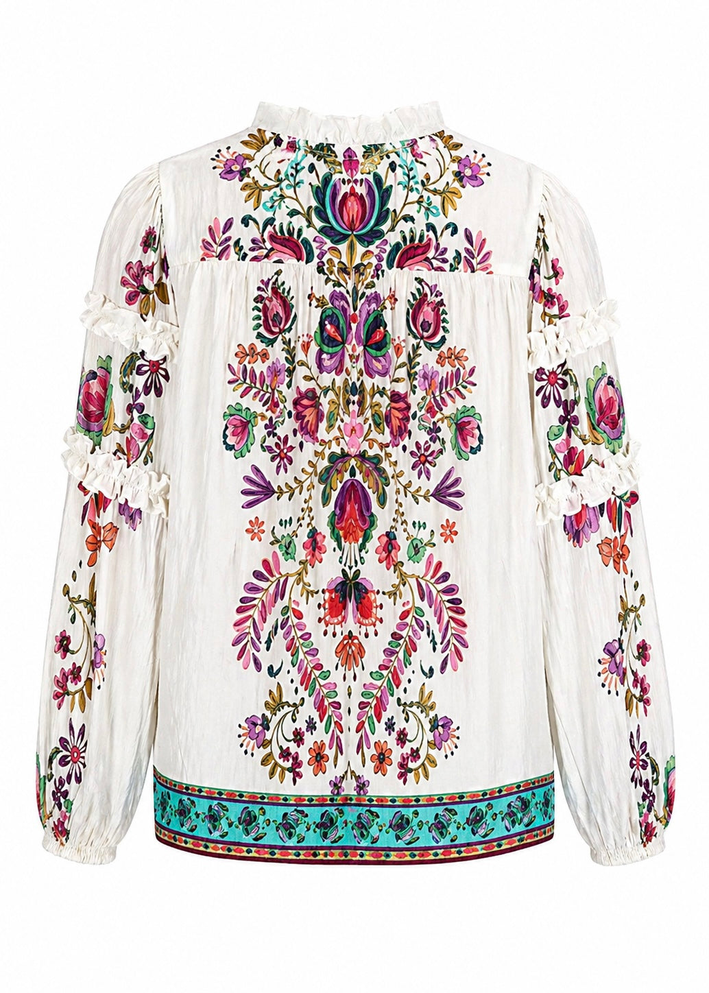 Bluse mit Blumenprint 'Weiß'