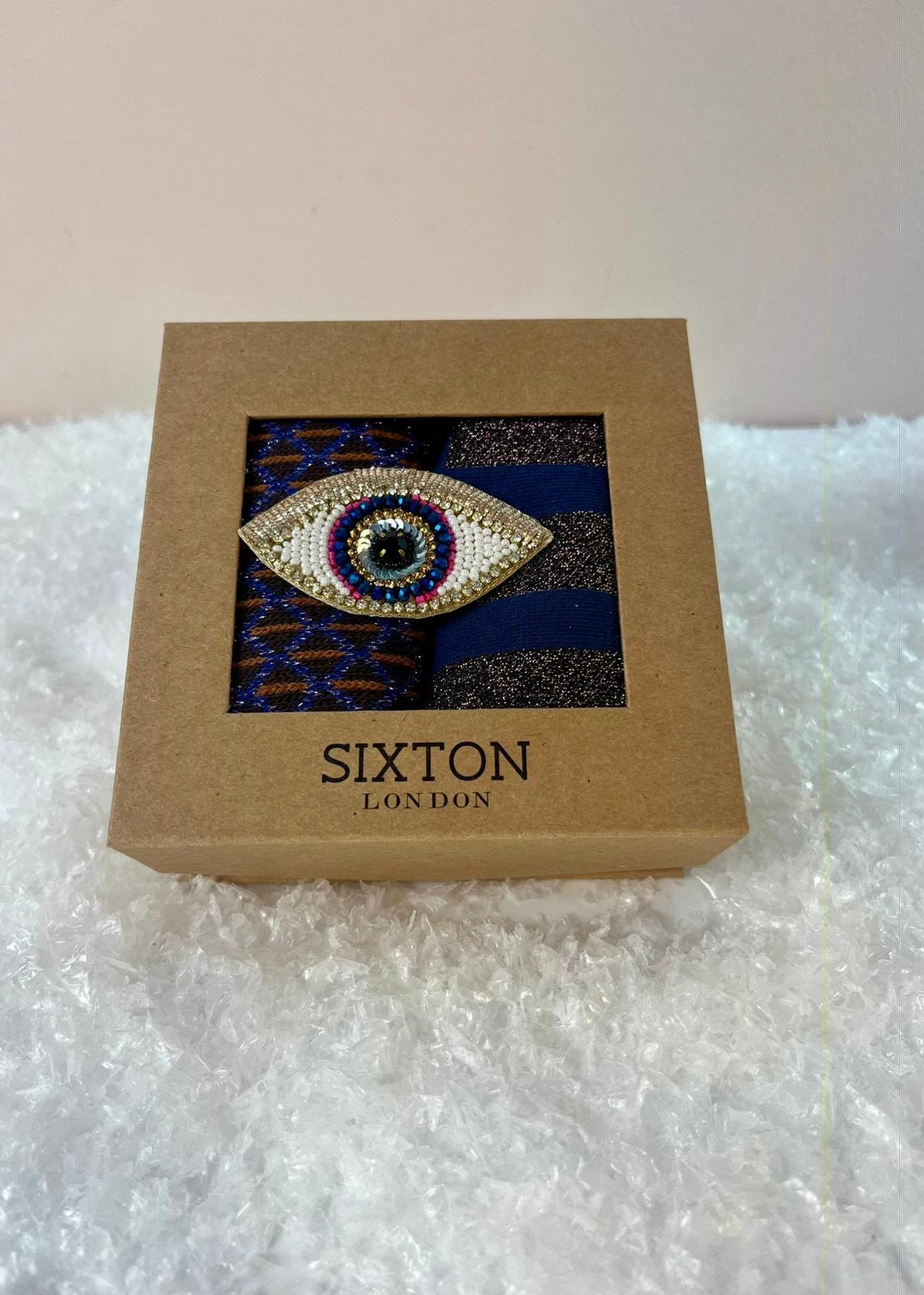 2er-Set Socken 'Auge' Braun-Lila