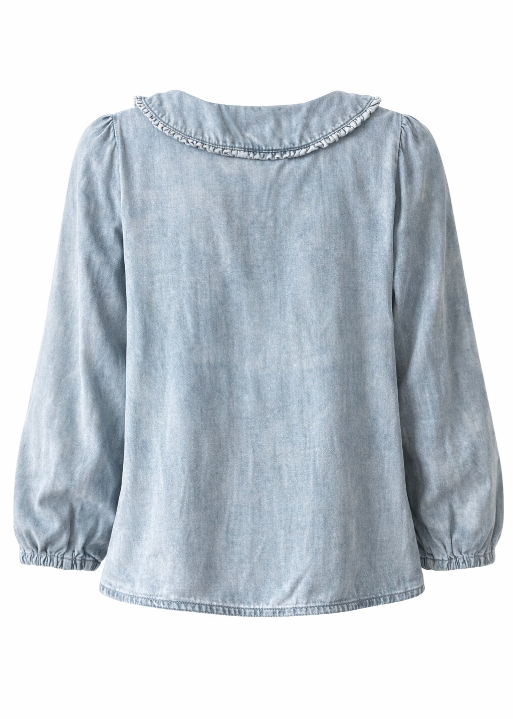 Jeansbluse mit Statement Kragen