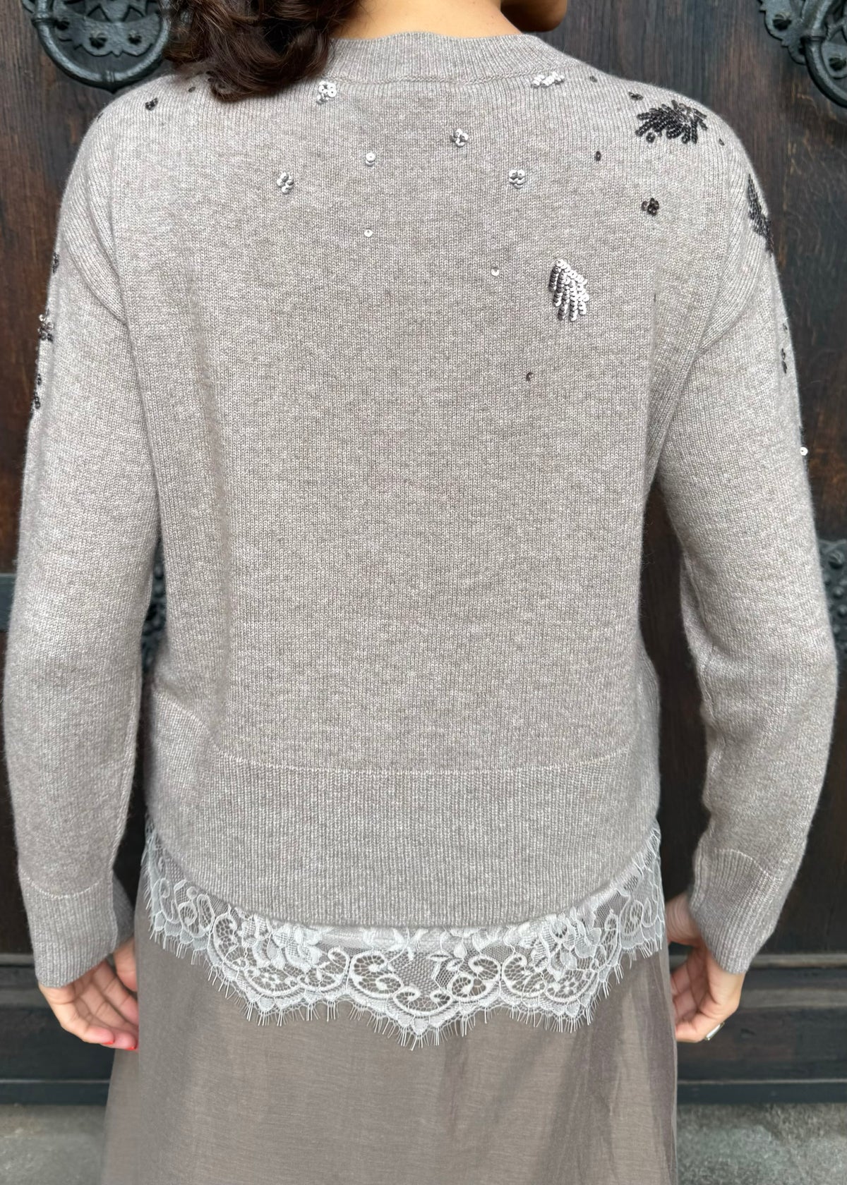 Strickpullover mit Pailletten