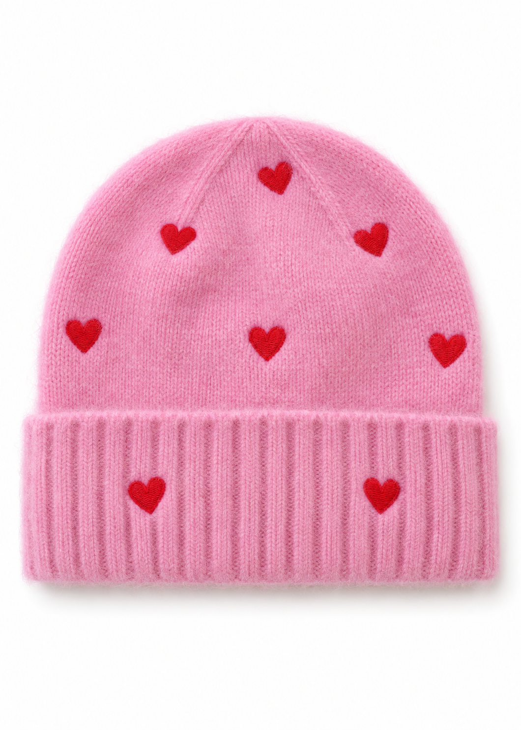 Cashmere-Mütze 'Herz' Rosa