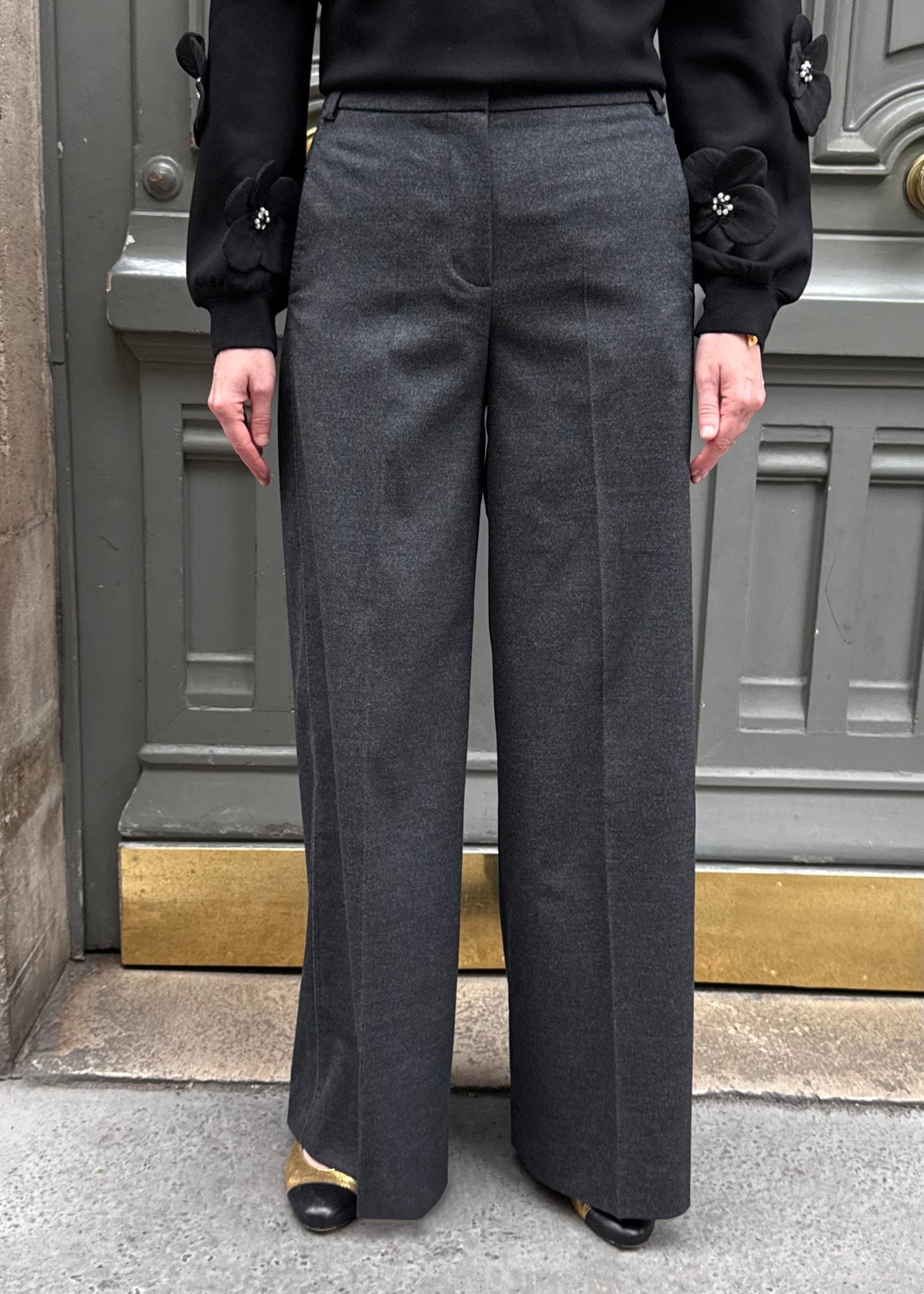 Flannell-Hose mit Glitzer &#39;Anthrazit&#39;