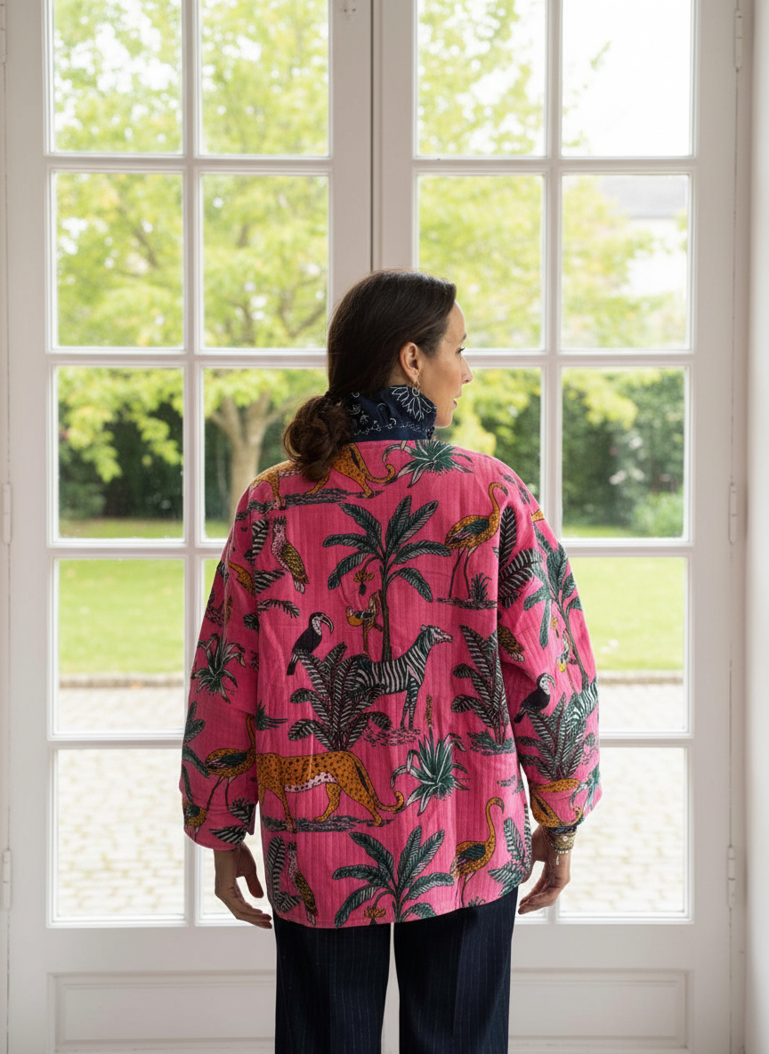 Jacke aus Samt 'Pink'