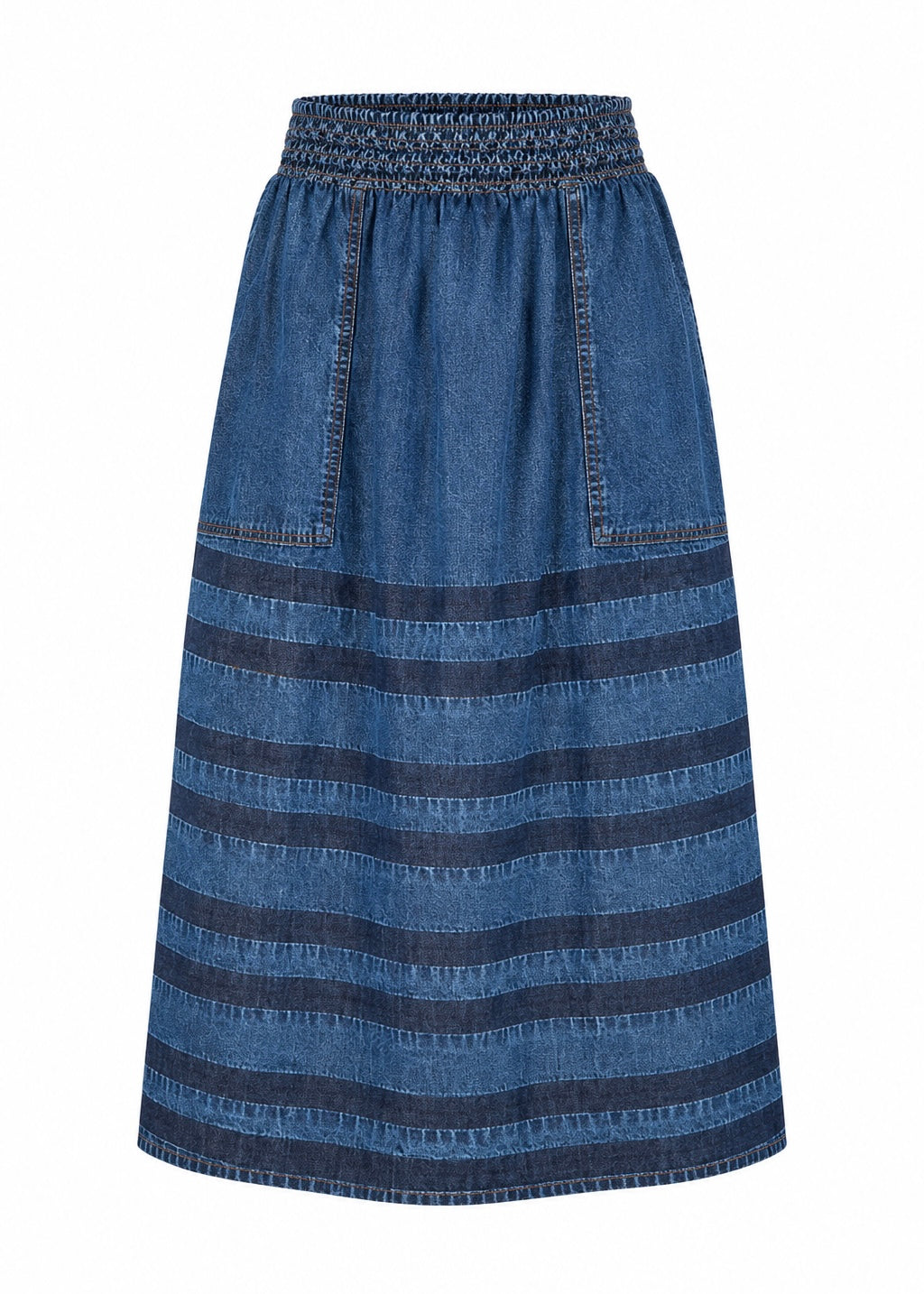Jeansrock mit Streifen