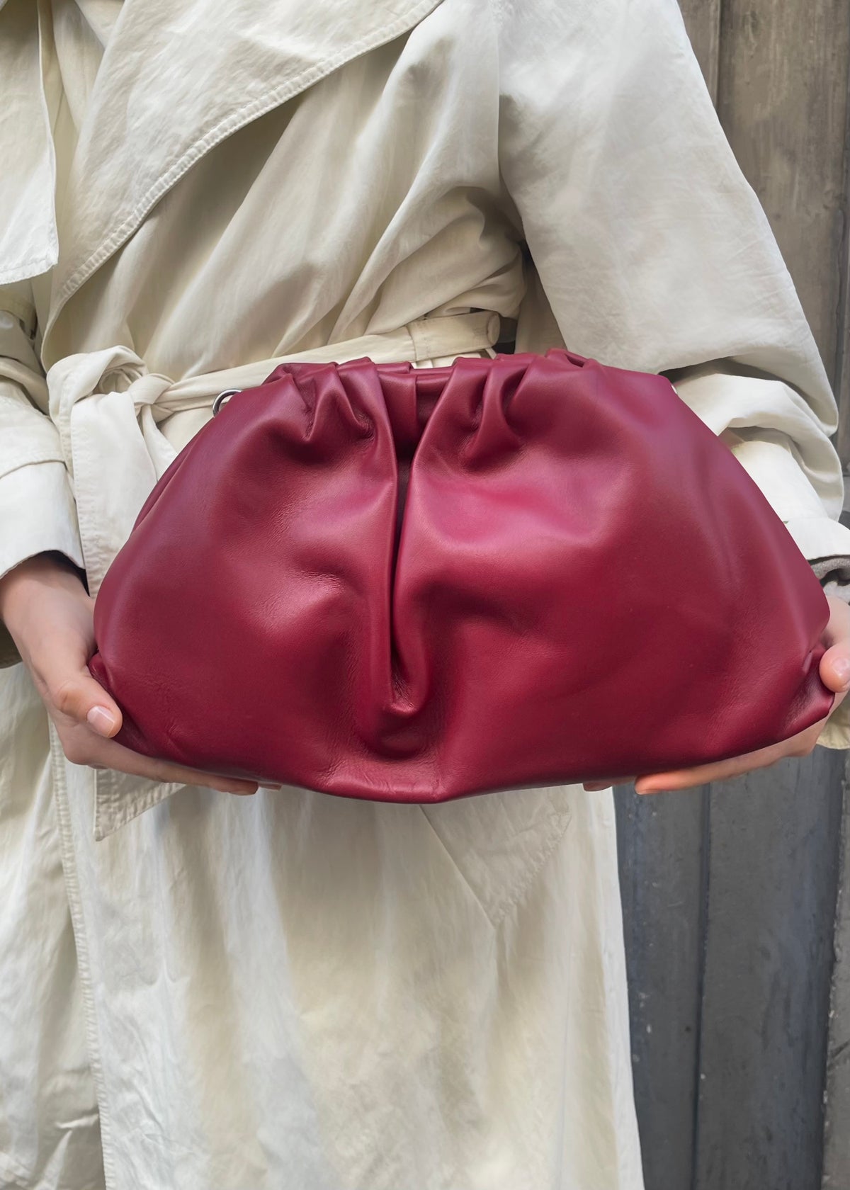 Clutch aus Leder &#39;Bordeaux&#39;