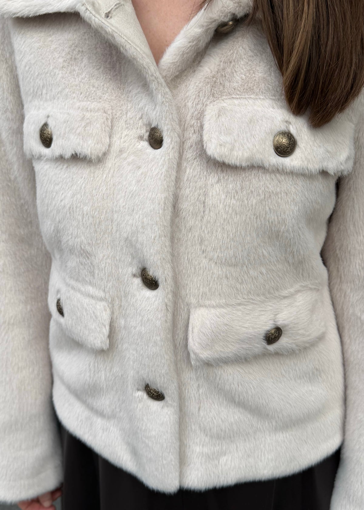 Jacke Fake Fur &#39;Offwhite&#39;