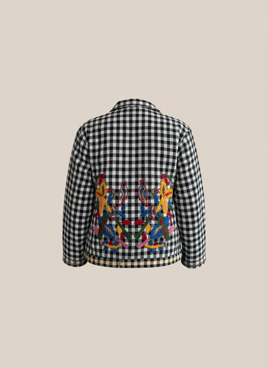 Jacke mit Stickerei 'Karo'