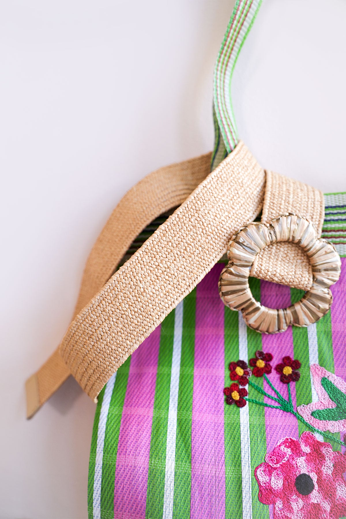Raffia Gürtel mit Blume