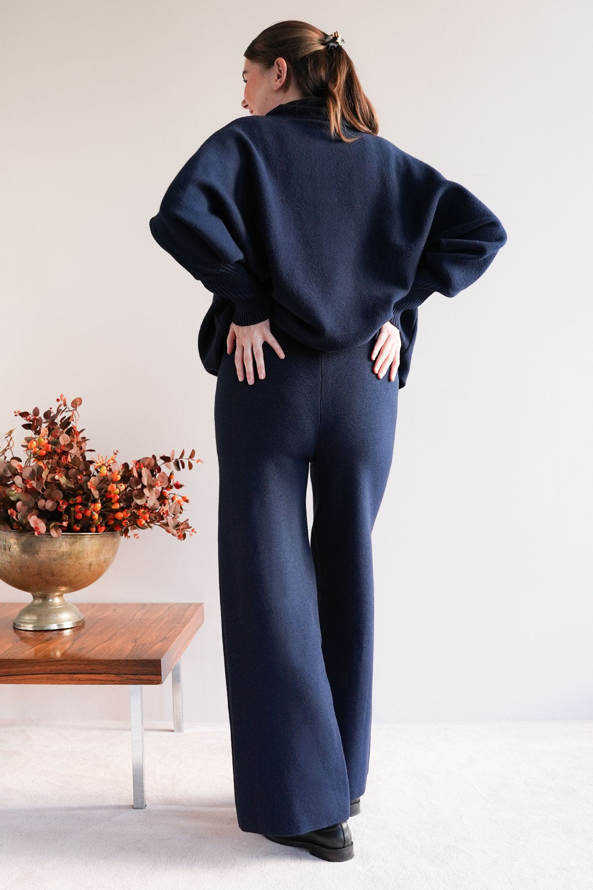 Hose aus Viskose-Knit Navy
