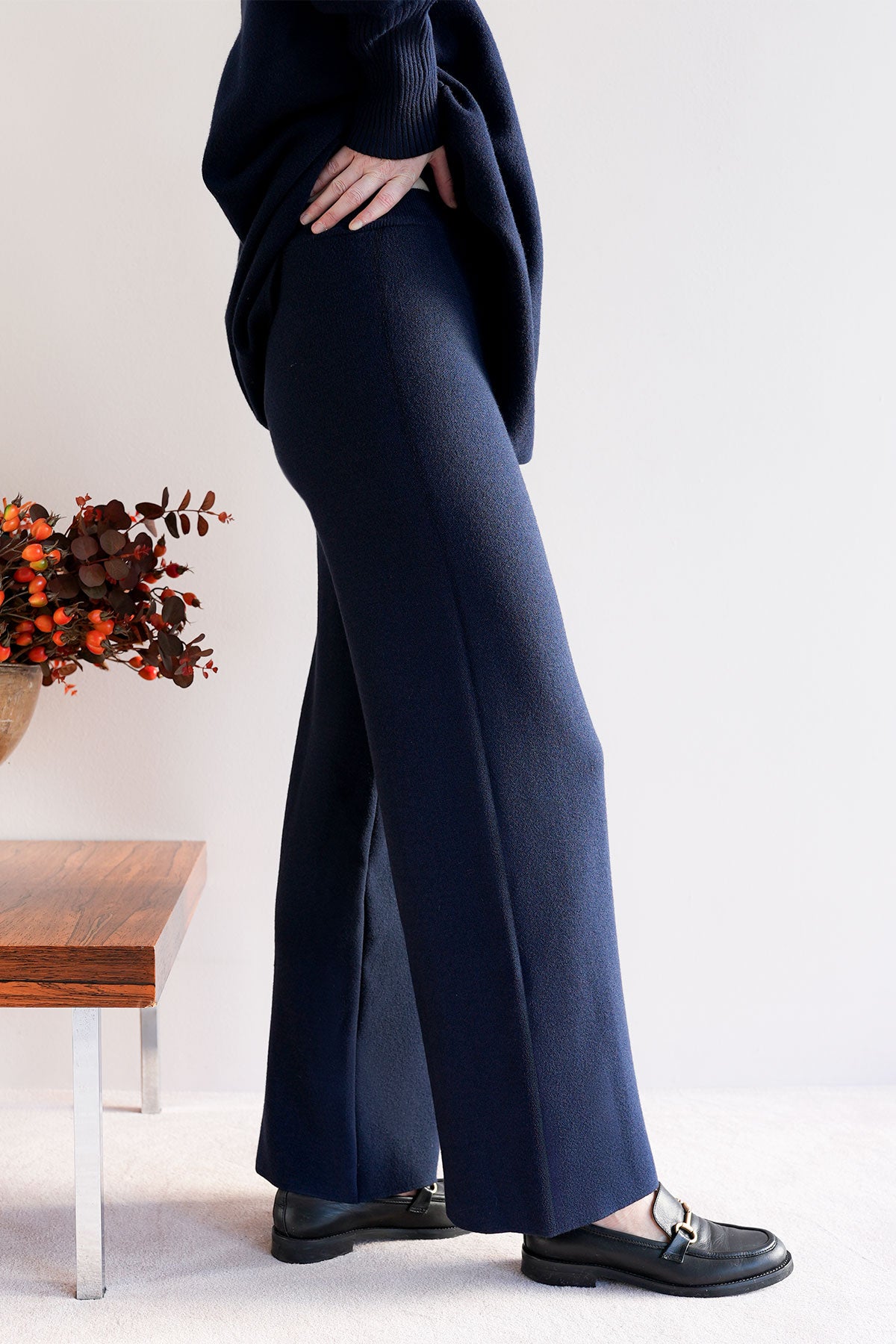 Hose aus Viskose-Knit Navy