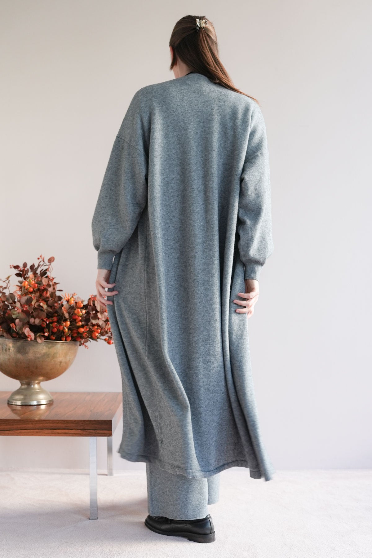 Strickmantel aus Viskose Grau