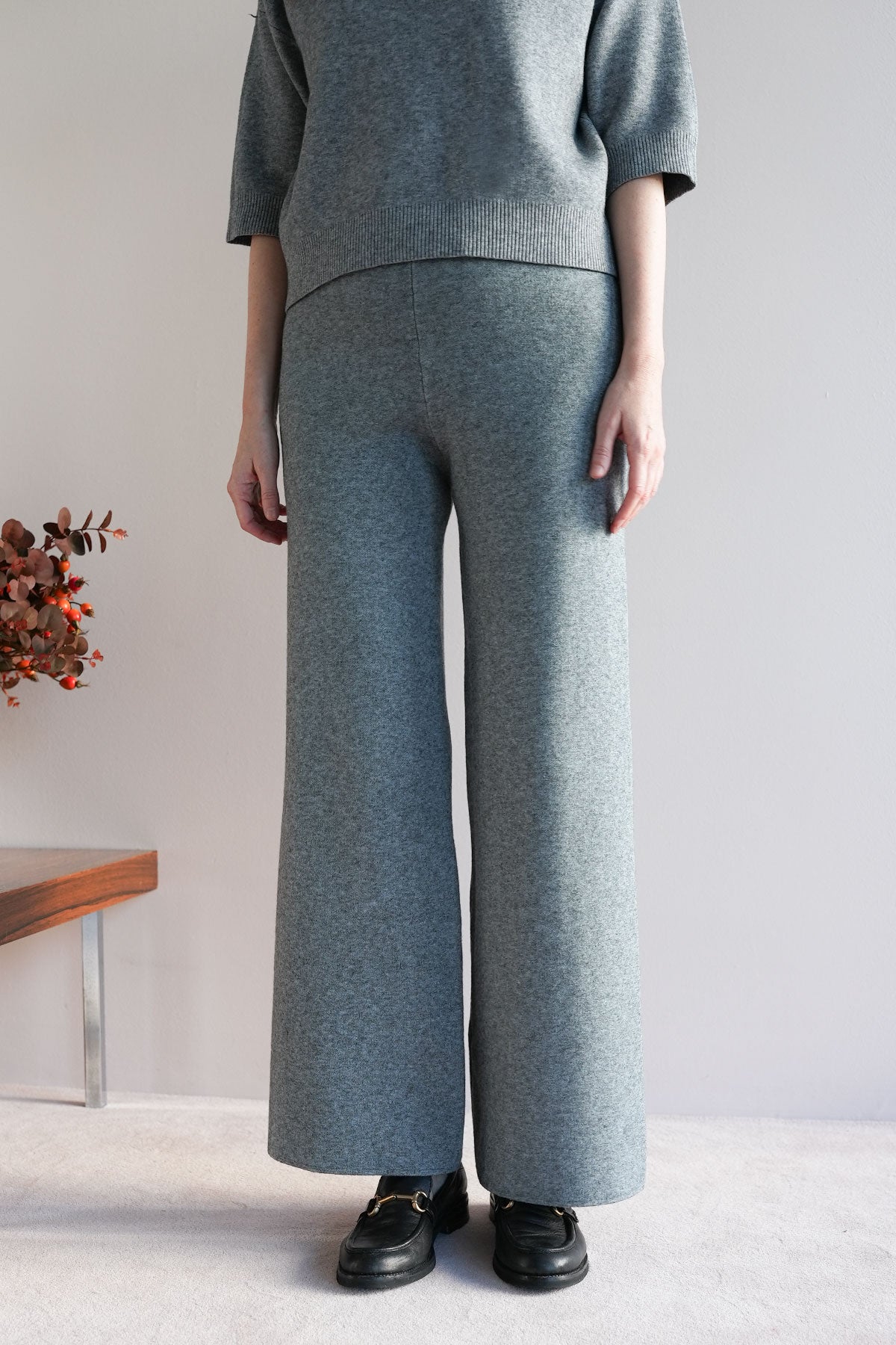 Hose aus Viskose-Knit Grau