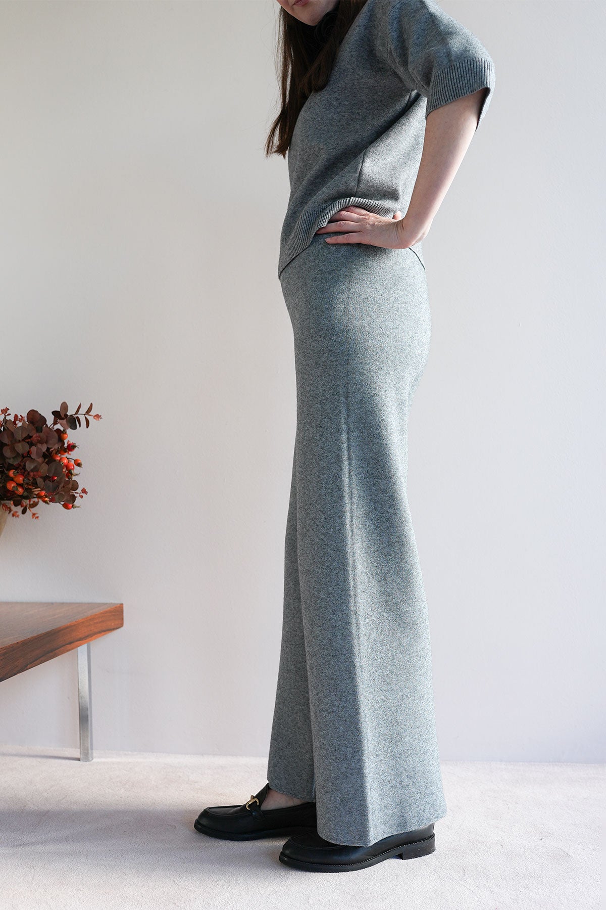Hose aus Viskose-Knit Grau