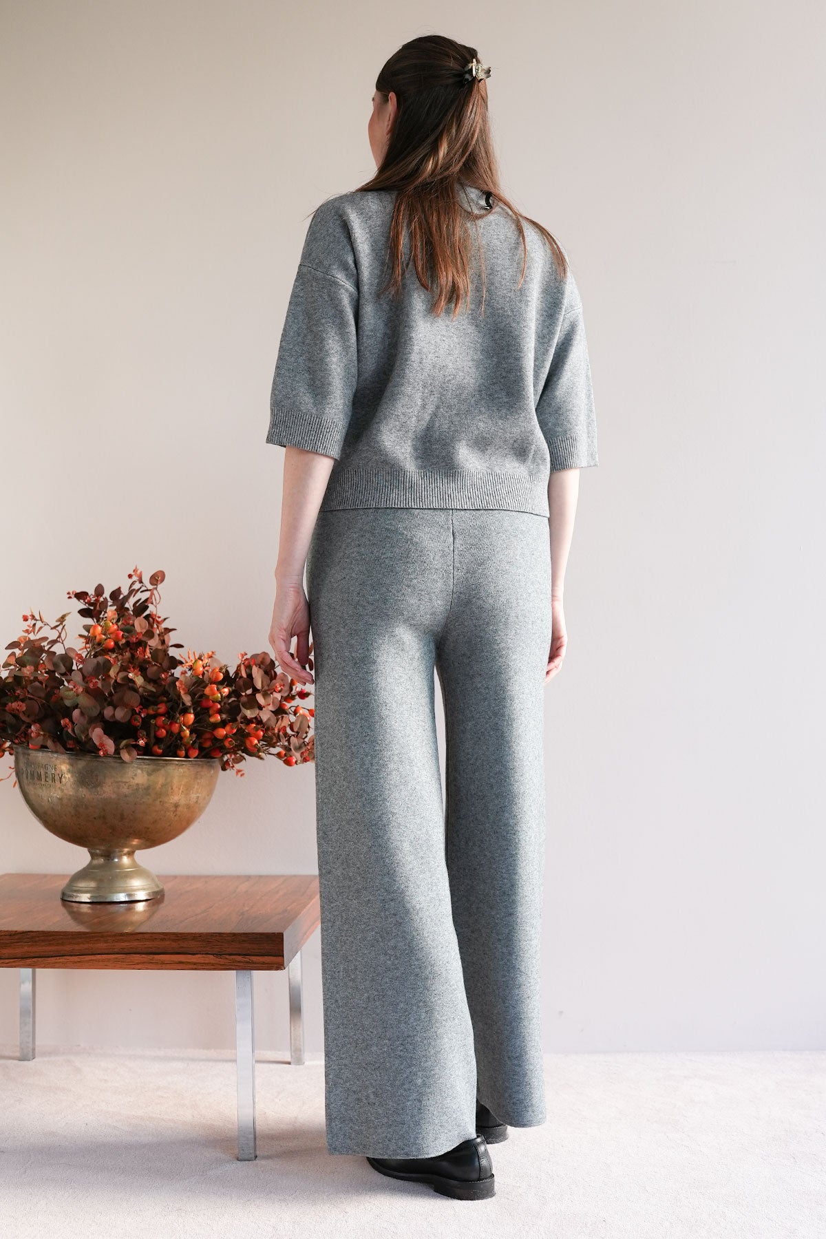 Hose aus Viskose-Knit Grau