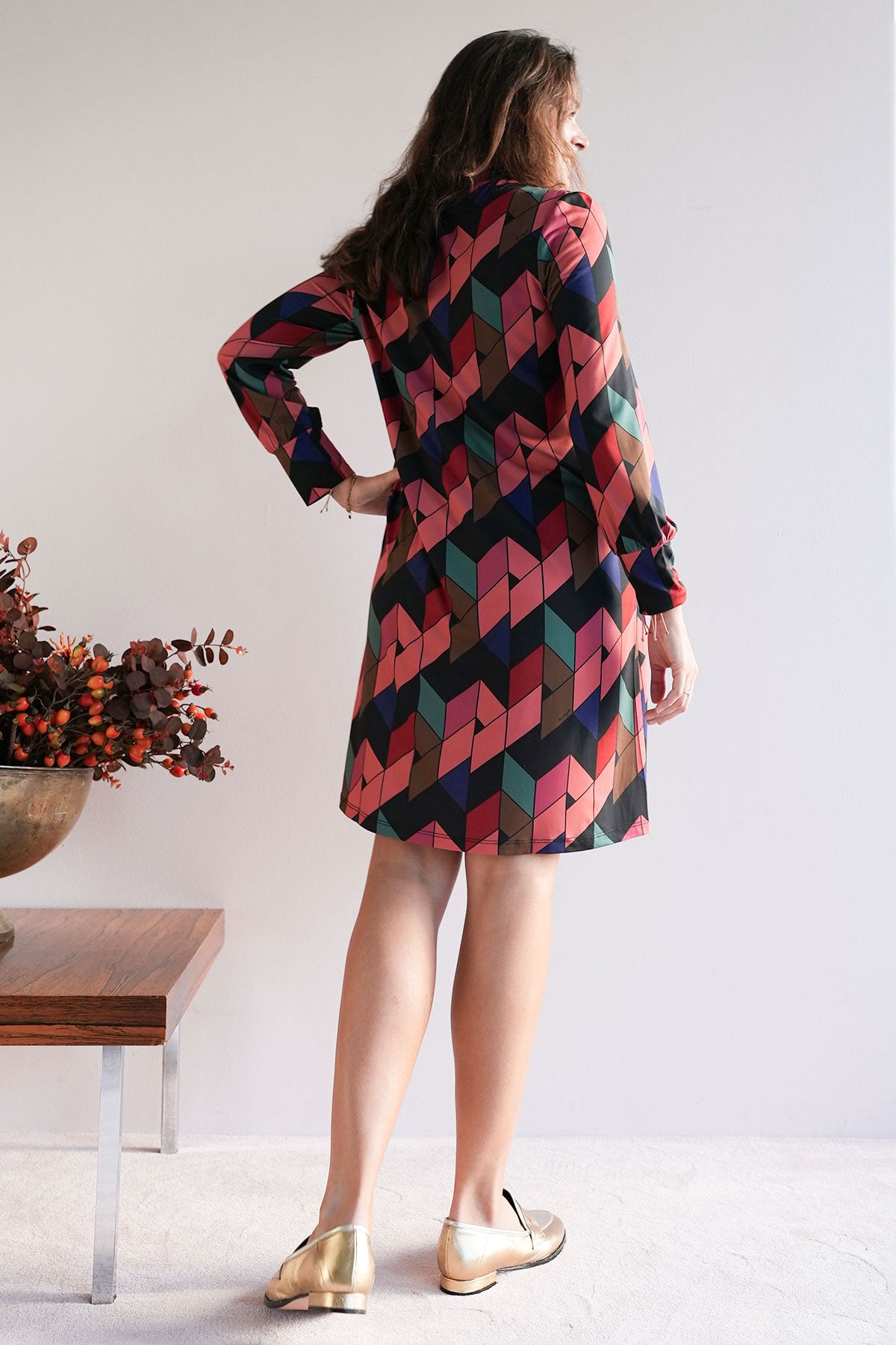 Gemustertes Mini Stretchkleid