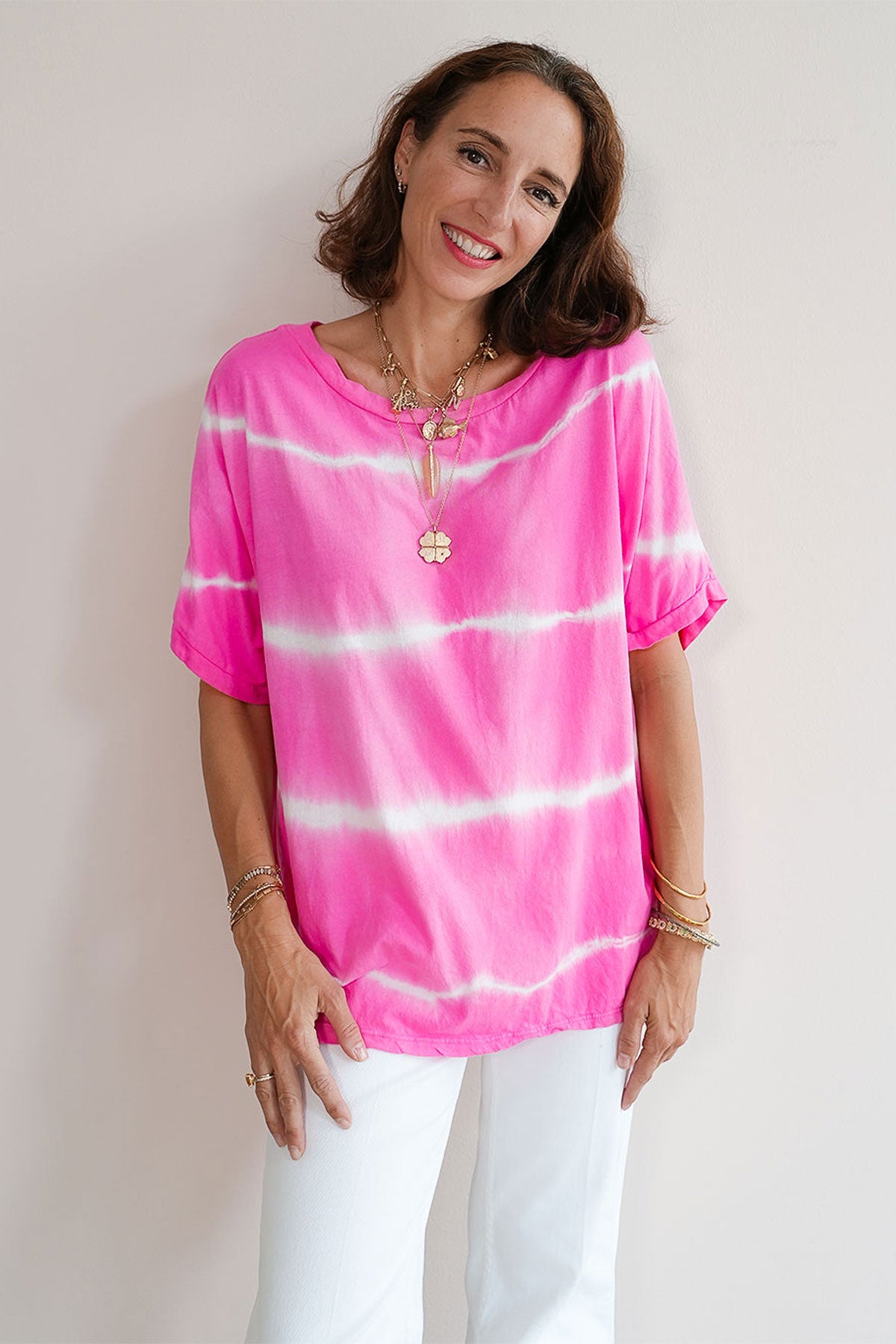 Oversized Shirt mit Batik Print