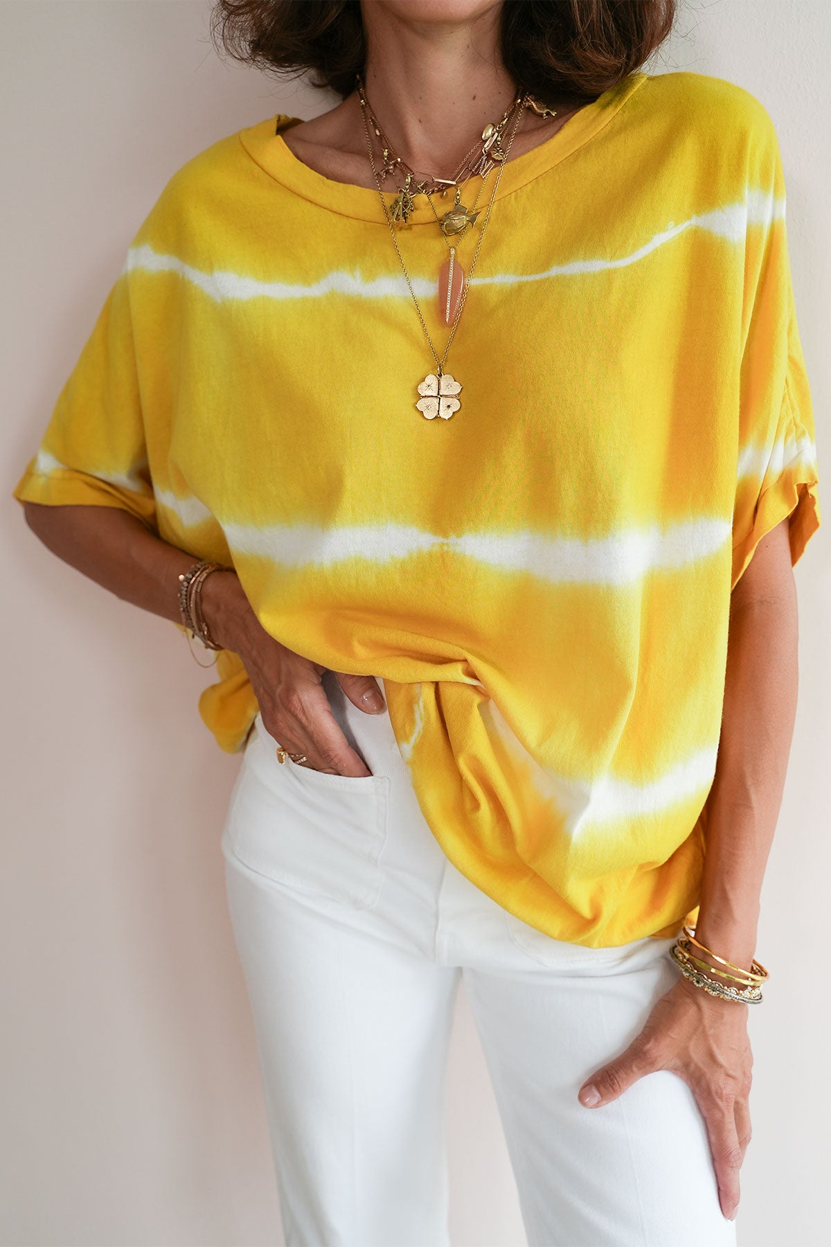 Oversized Shirt mit Batik Print