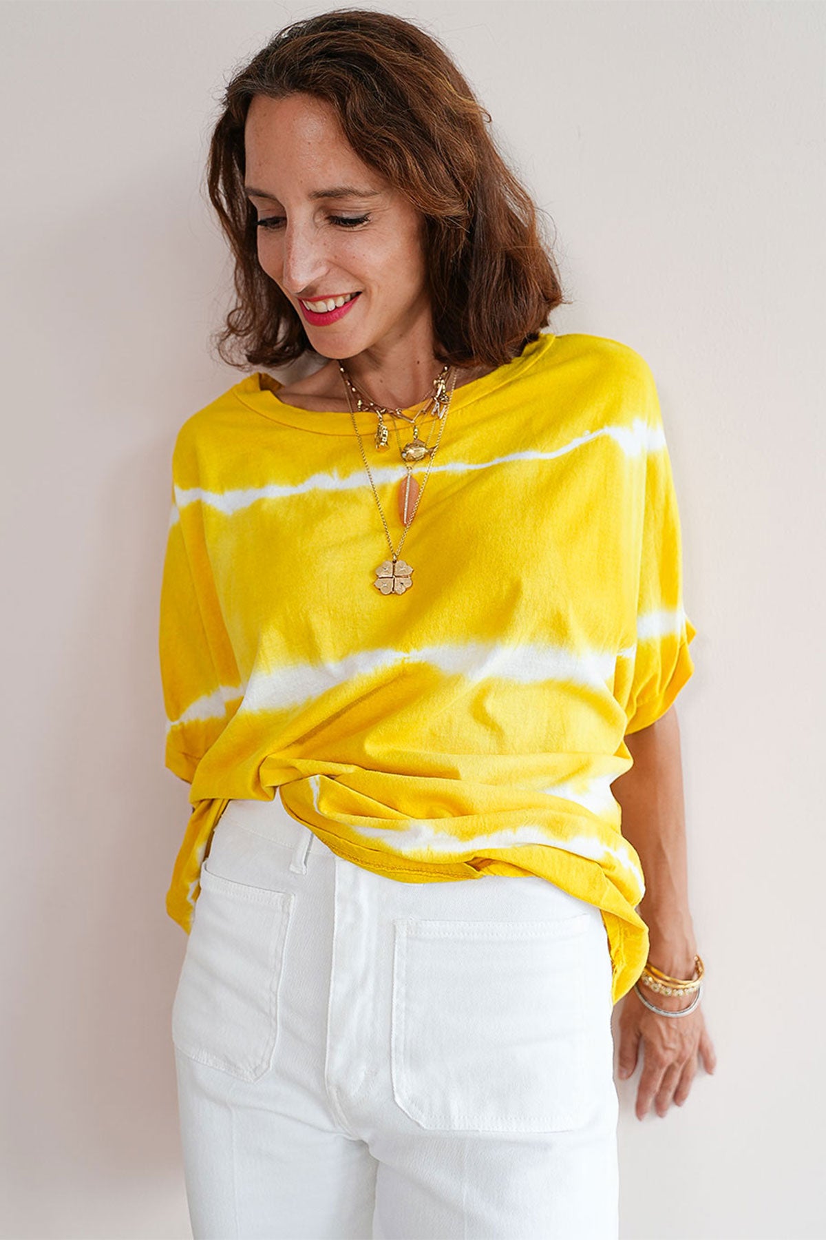Oversized Shirt mit Batik Print