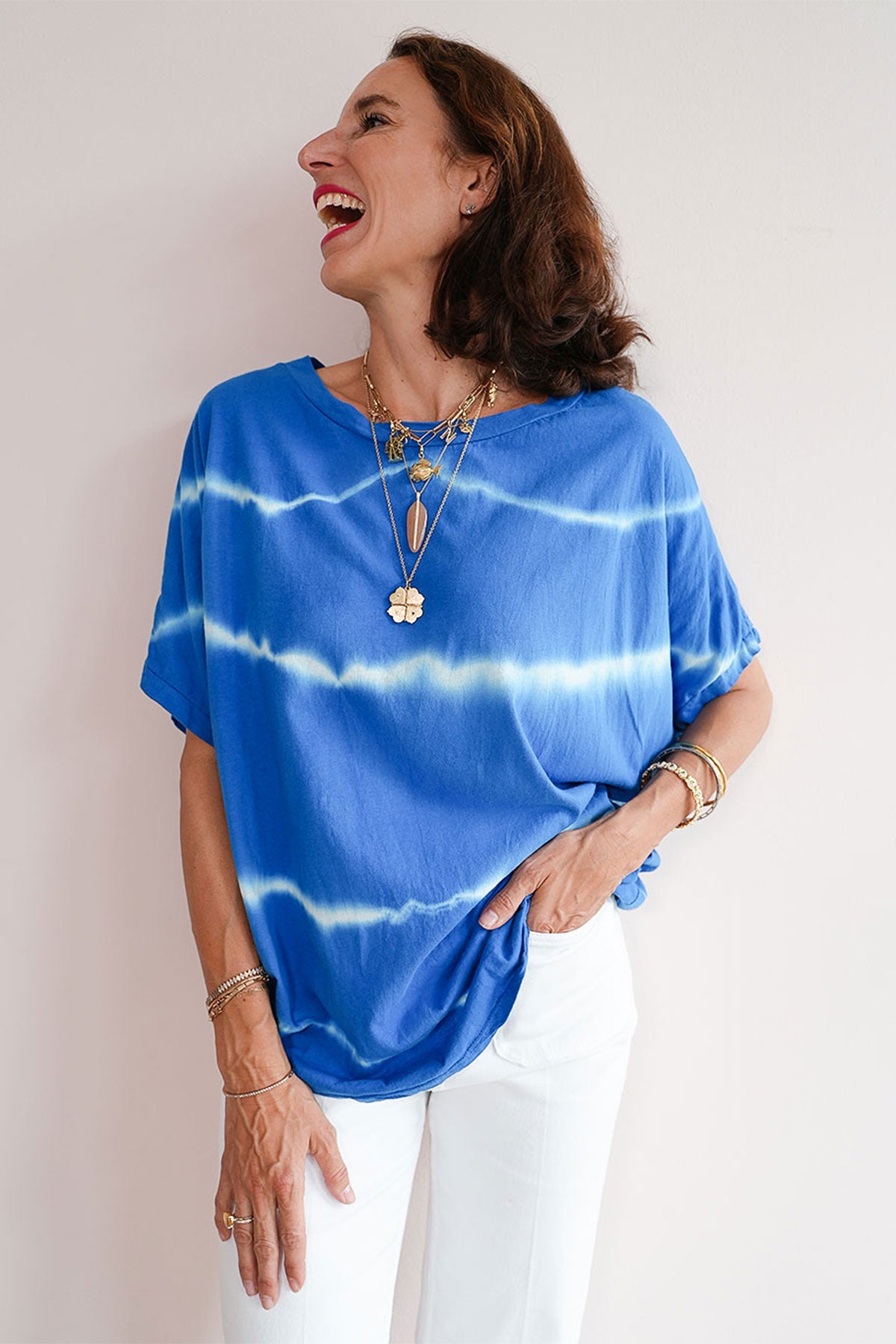 Oversized Shirt mit Batik Print