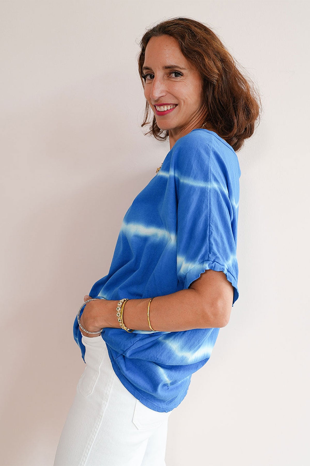 Oversized Shirt mit Batik Print