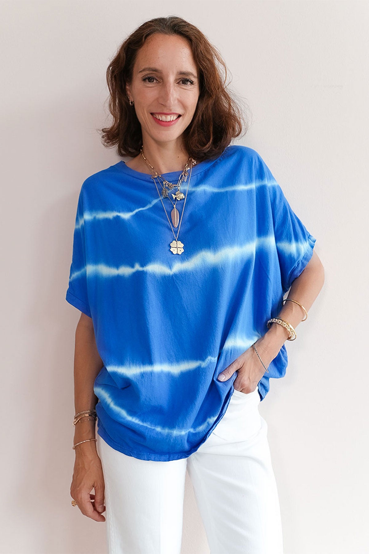 Oversized Shirt mit Batik Print