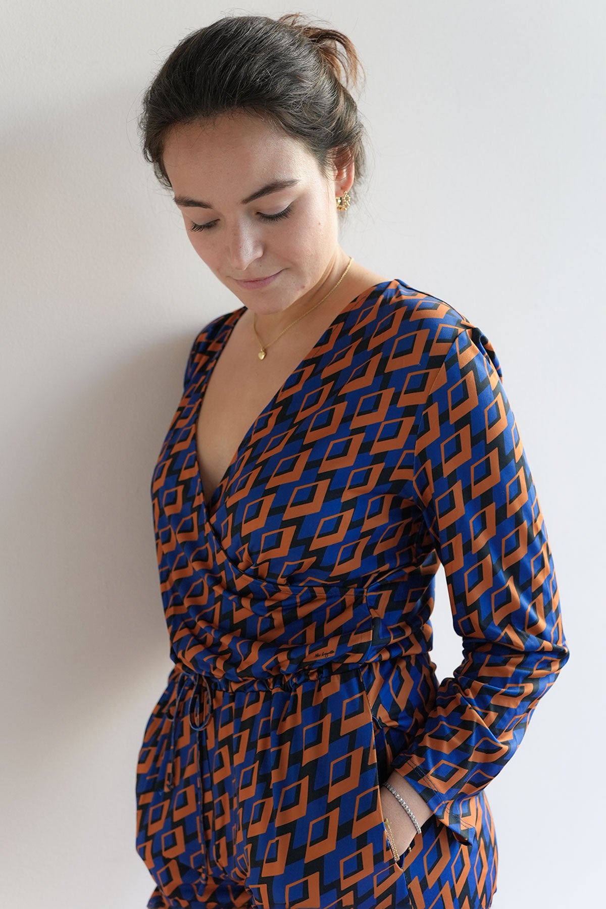 Gemusterter Jumpsuit aus Stretch