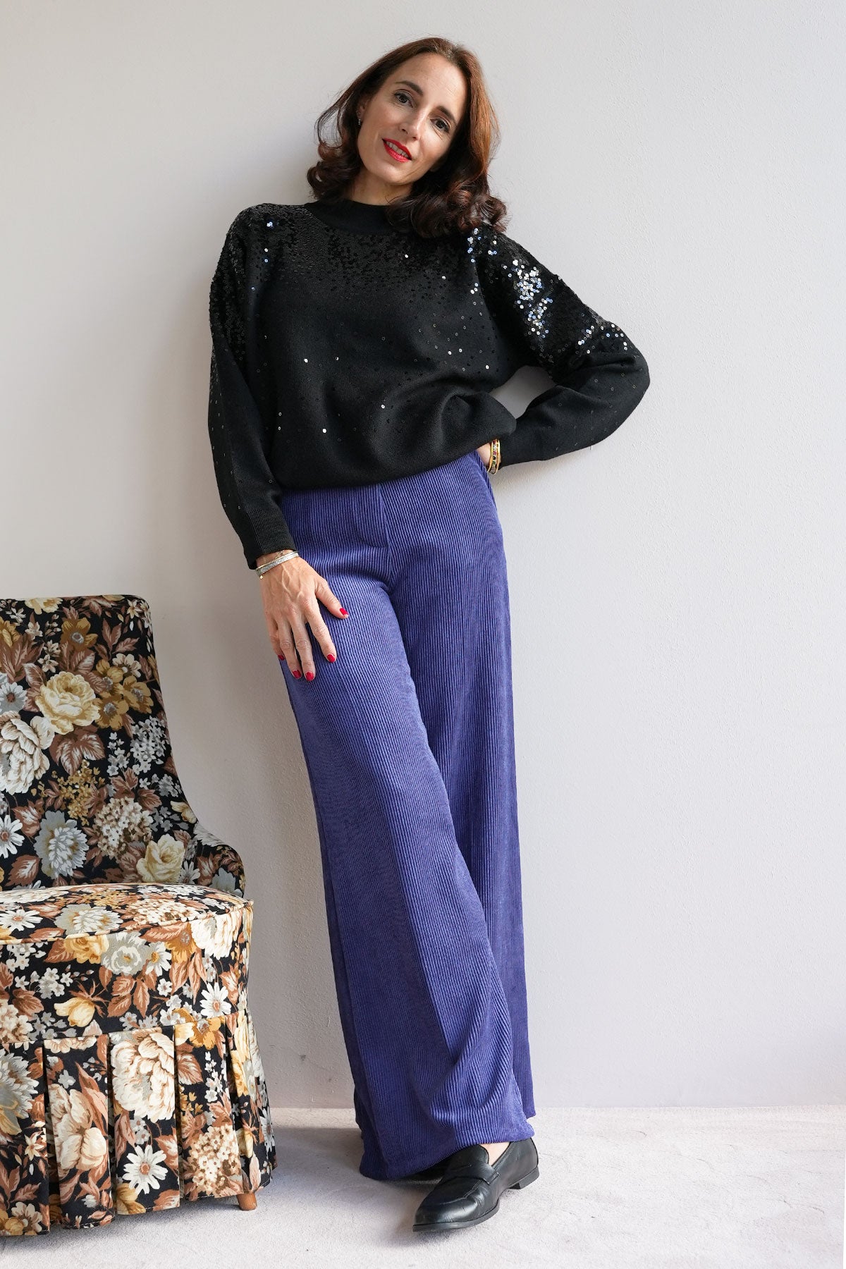 Weiche Cordhose mit weitem Bein