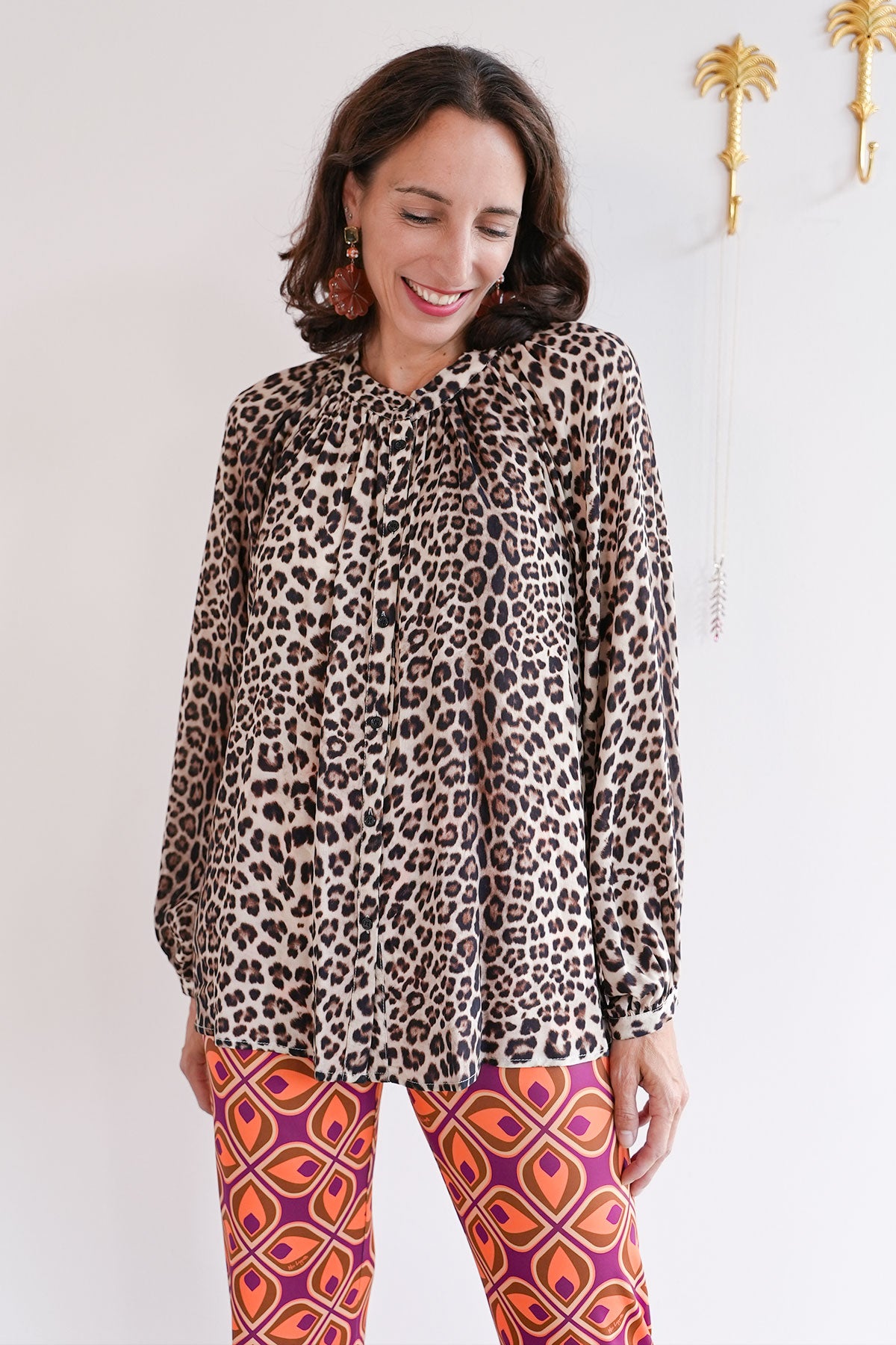 Bluse mit Animal Print