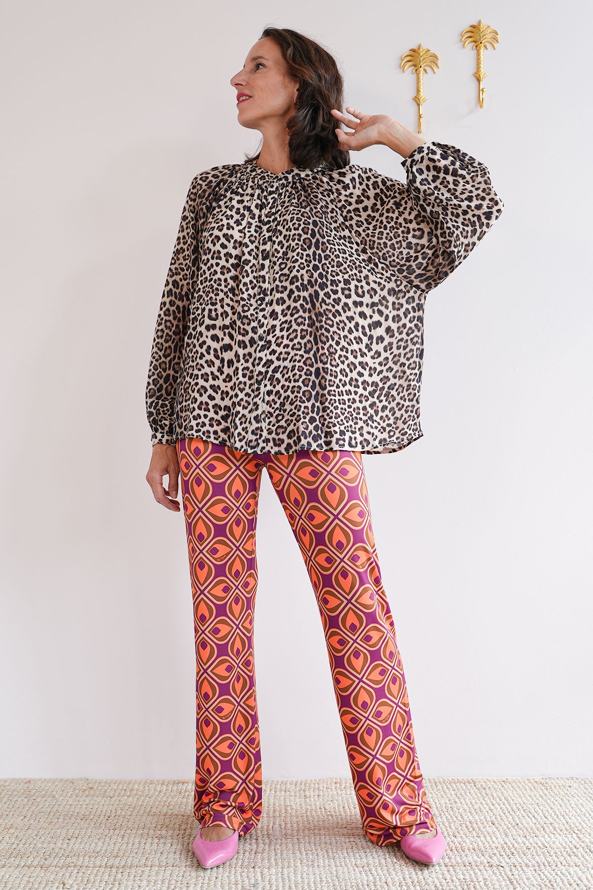 Bluse mit Animal Print
