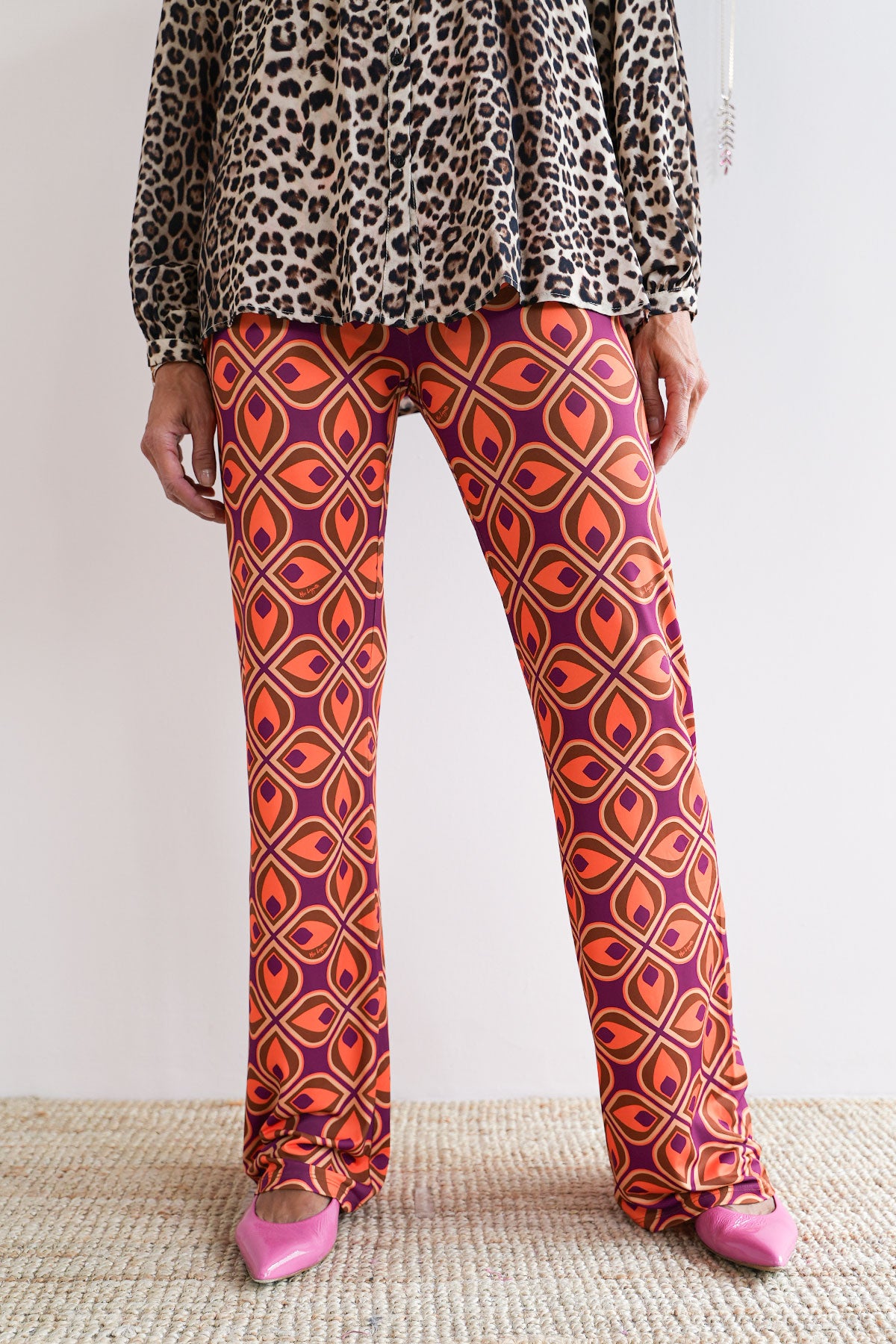 Gemusterte Stretch Hose