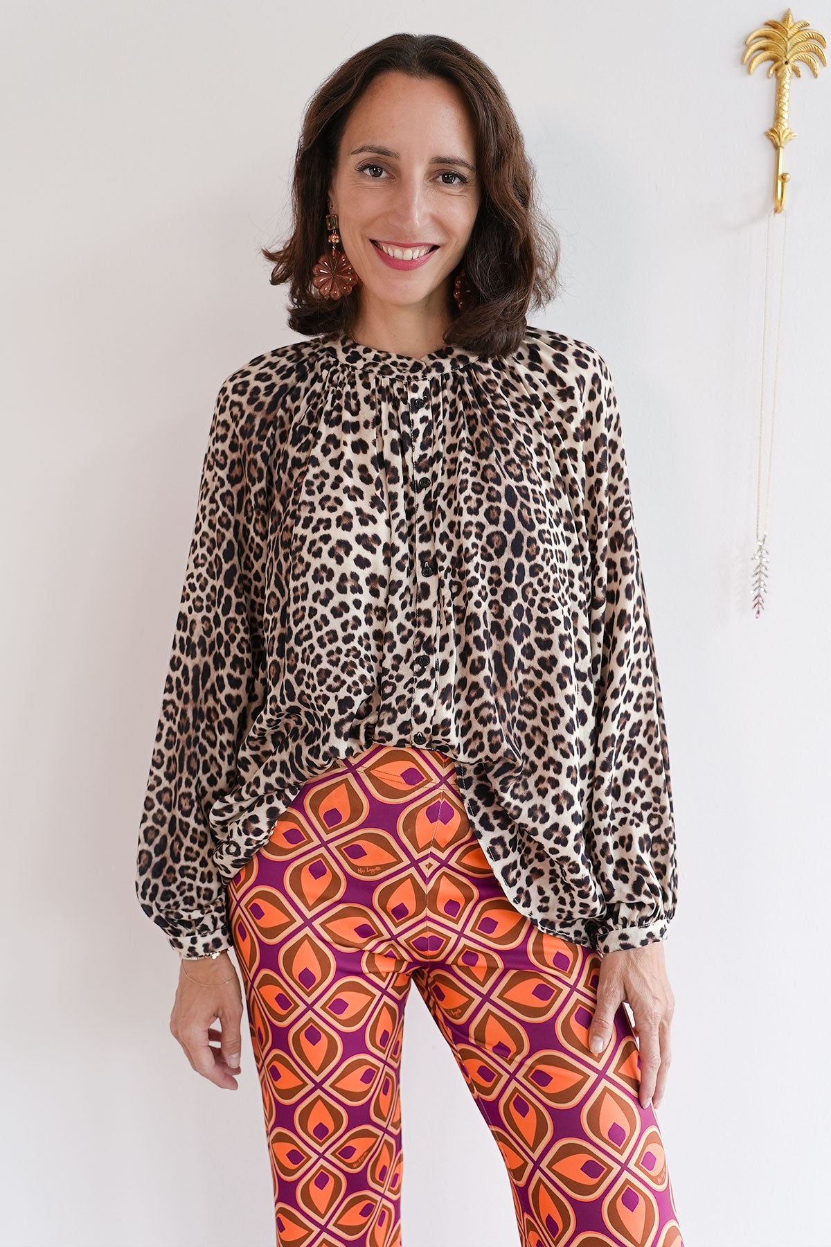 Bluse mit Animal Print