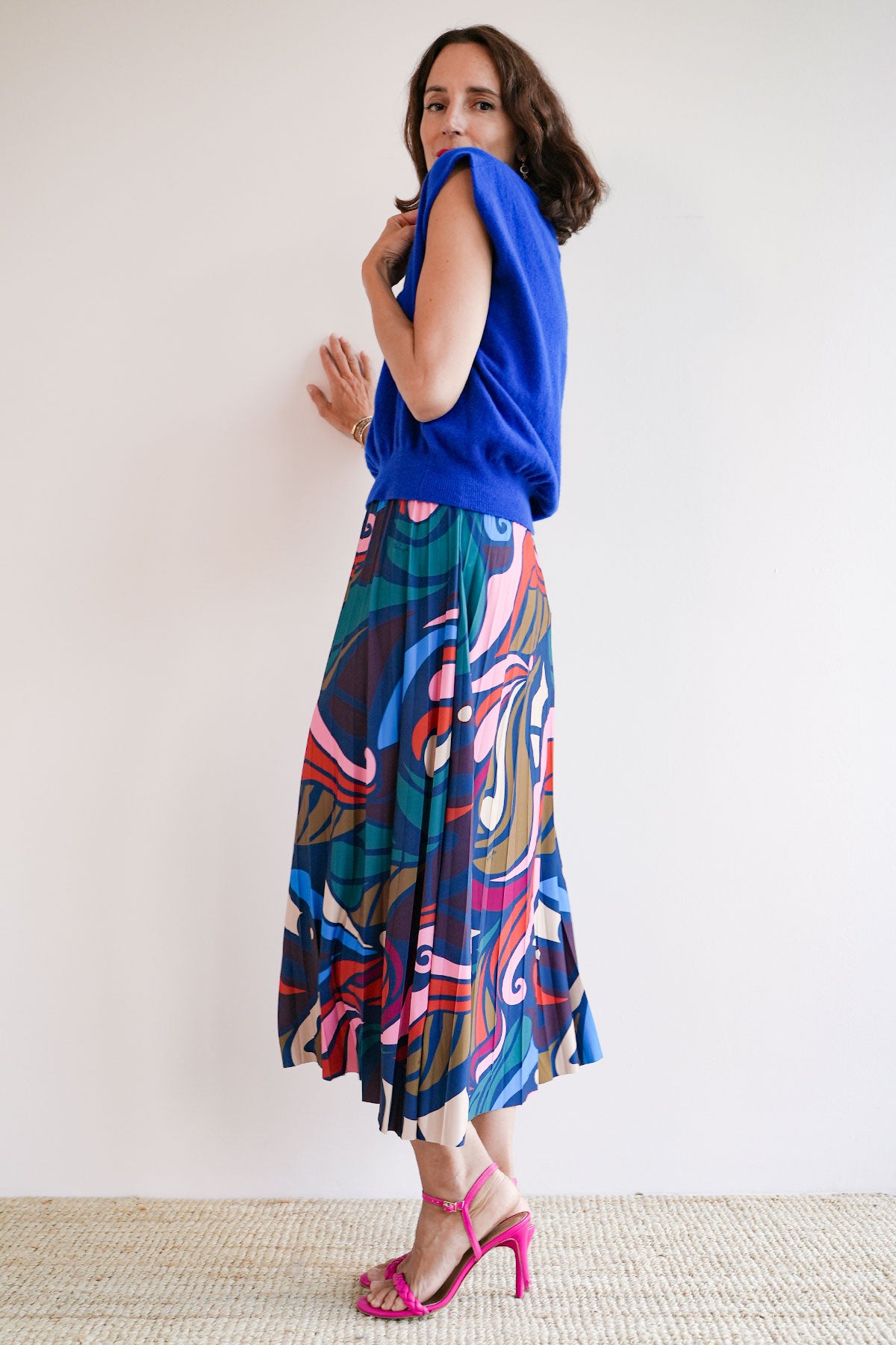Stricktop aus Merino in Royal
