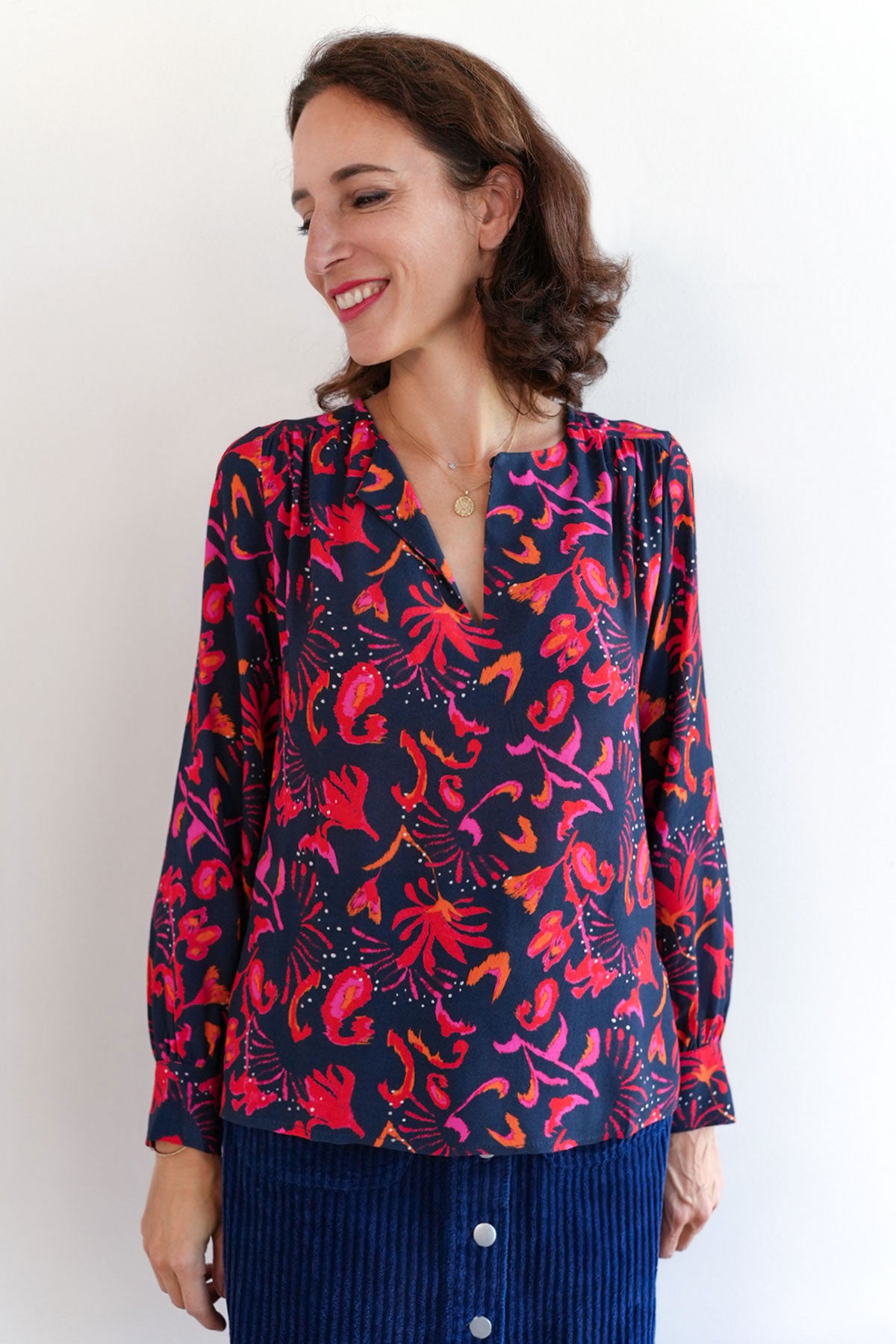 Florale Bluse aus Eco Viskose